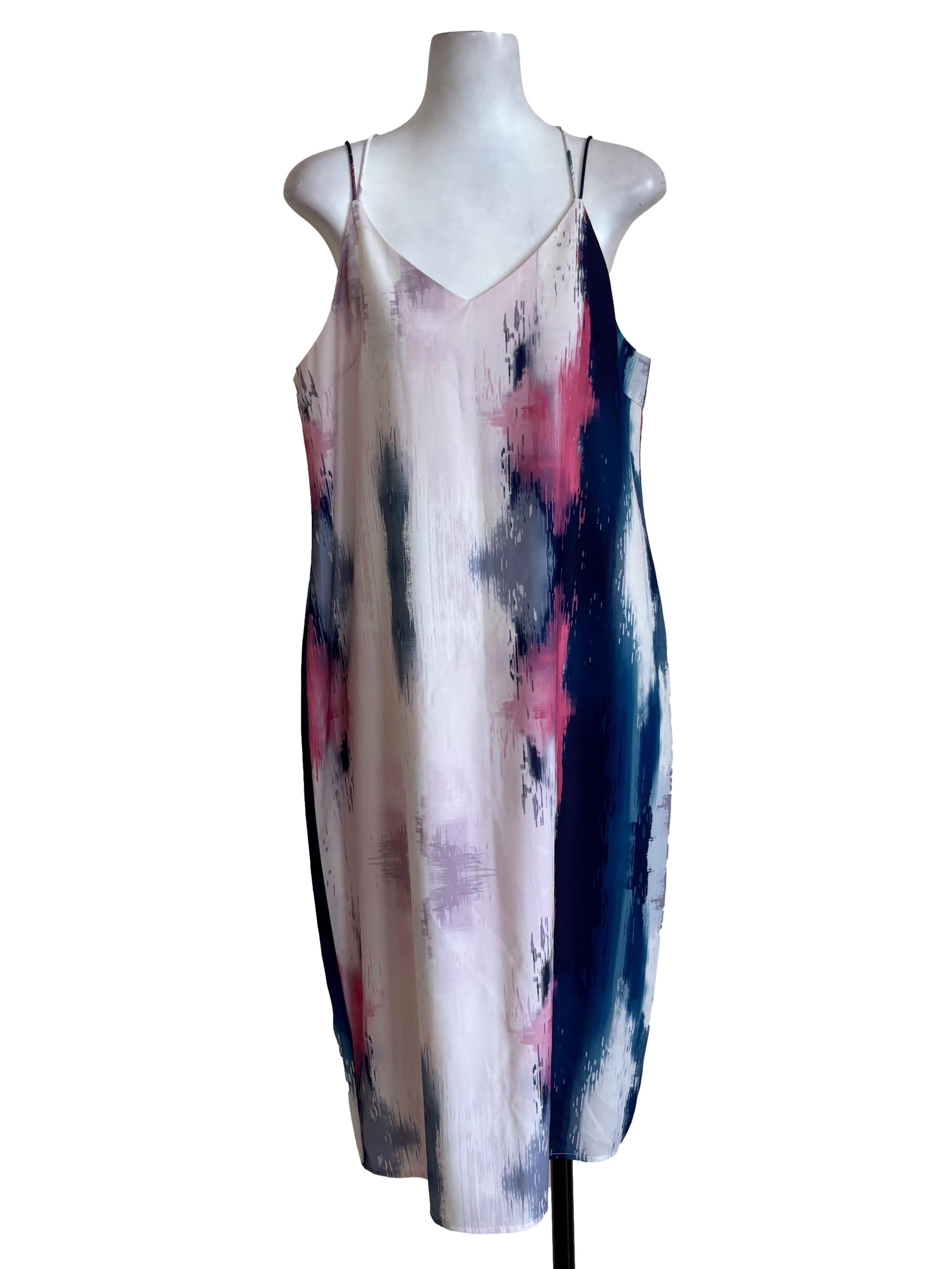 Multicolour Abstract Print Slip Dress
