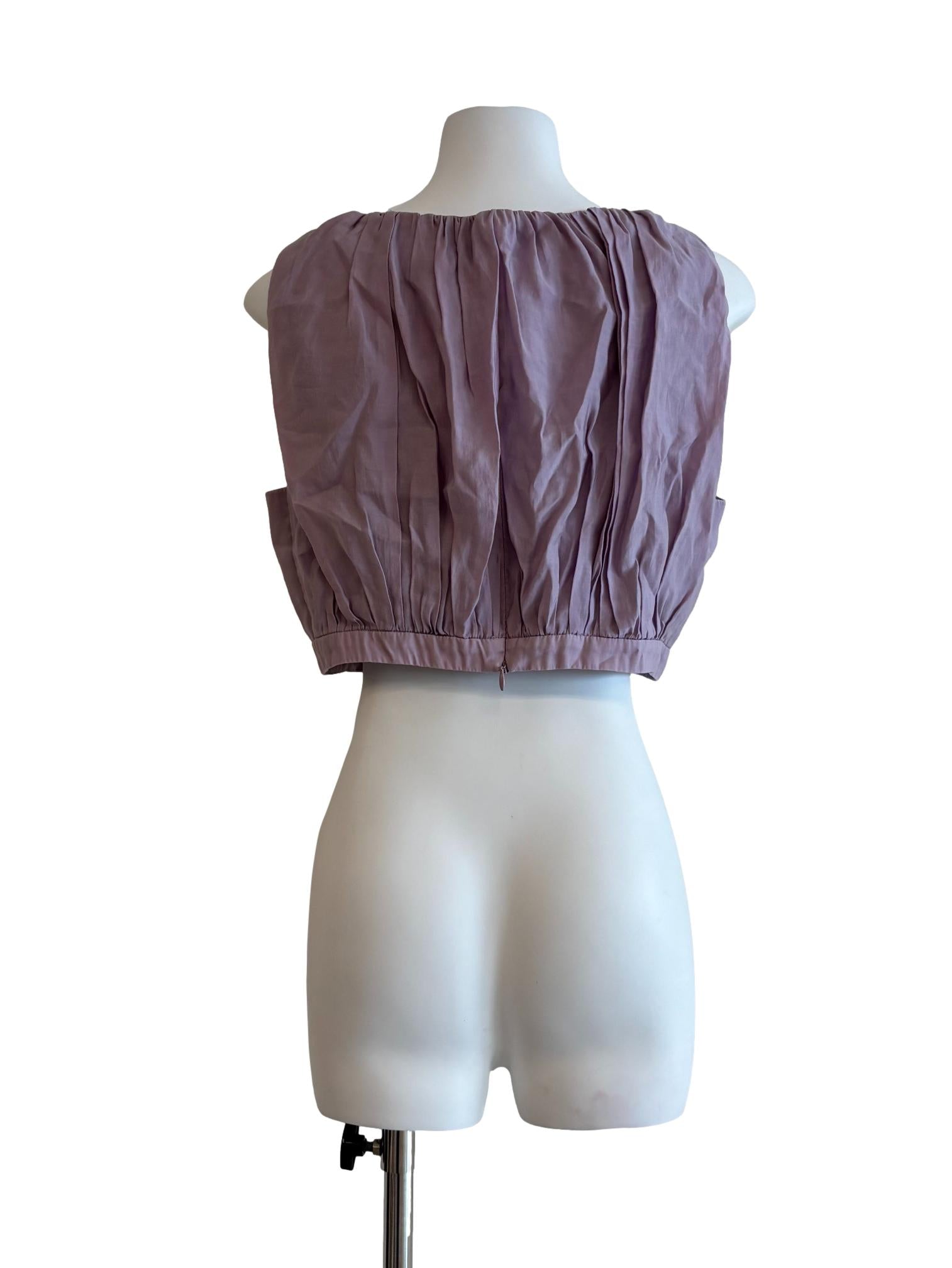 Dusty Rose Sleeveless Cotton Crop Top