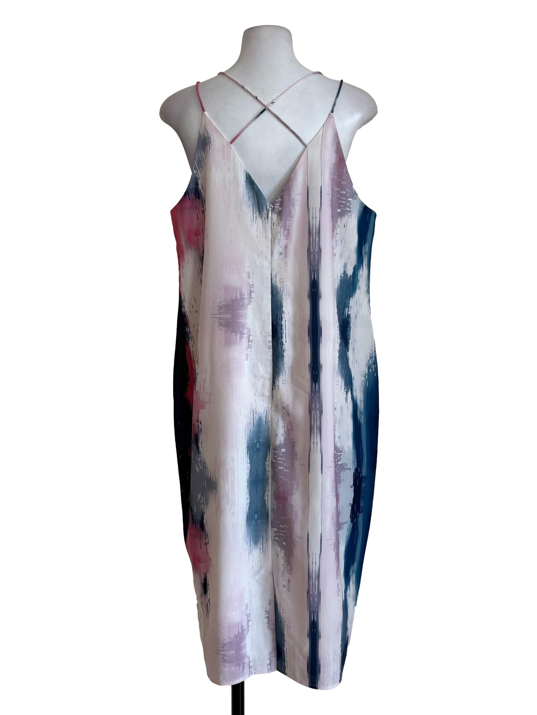 Multicolour Abstract Print Slip Dress
