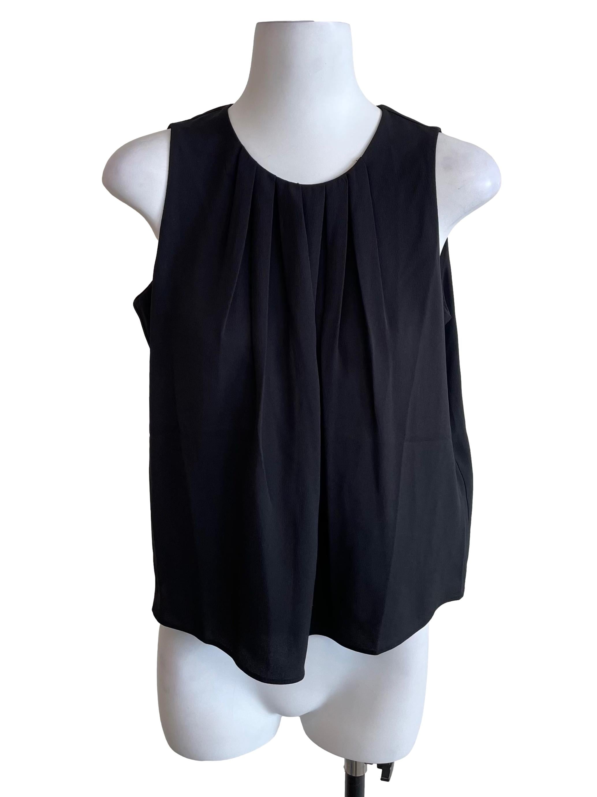 Black Pleated Sleeveless Wide Top LB