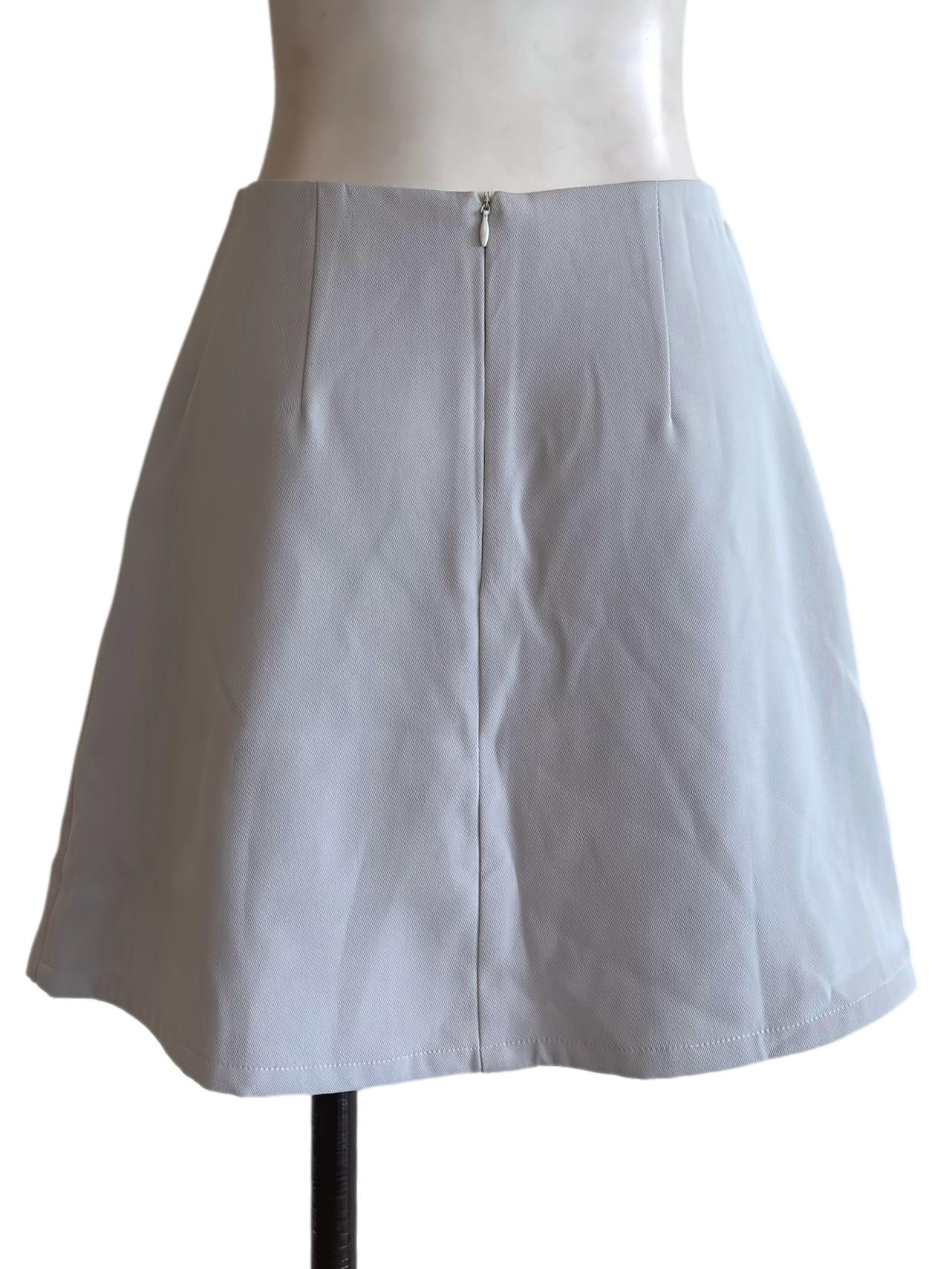 Light Blue Button Detail Mini Skort TCL