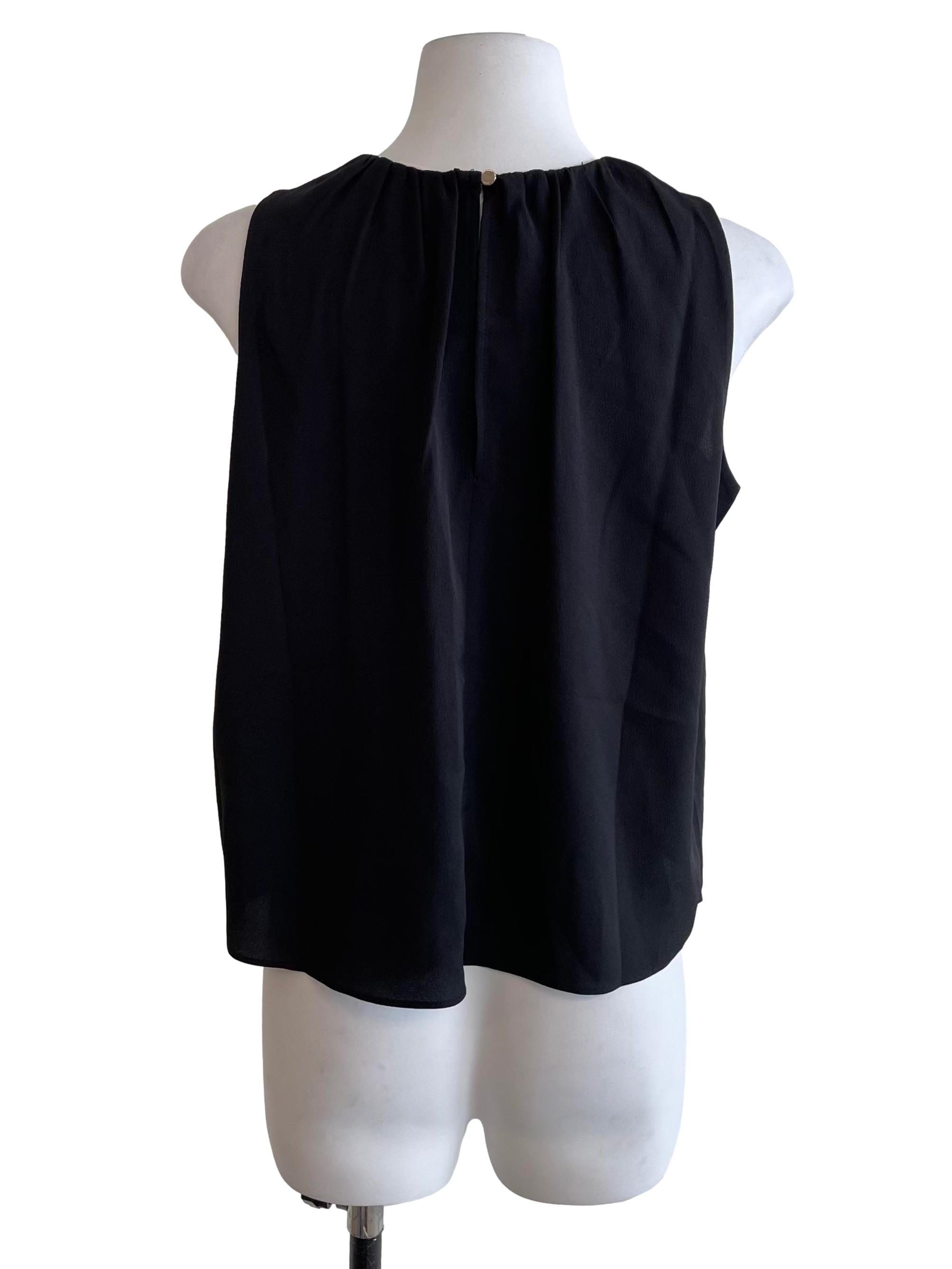 Black Pleated Sleeveless Wide Top LB