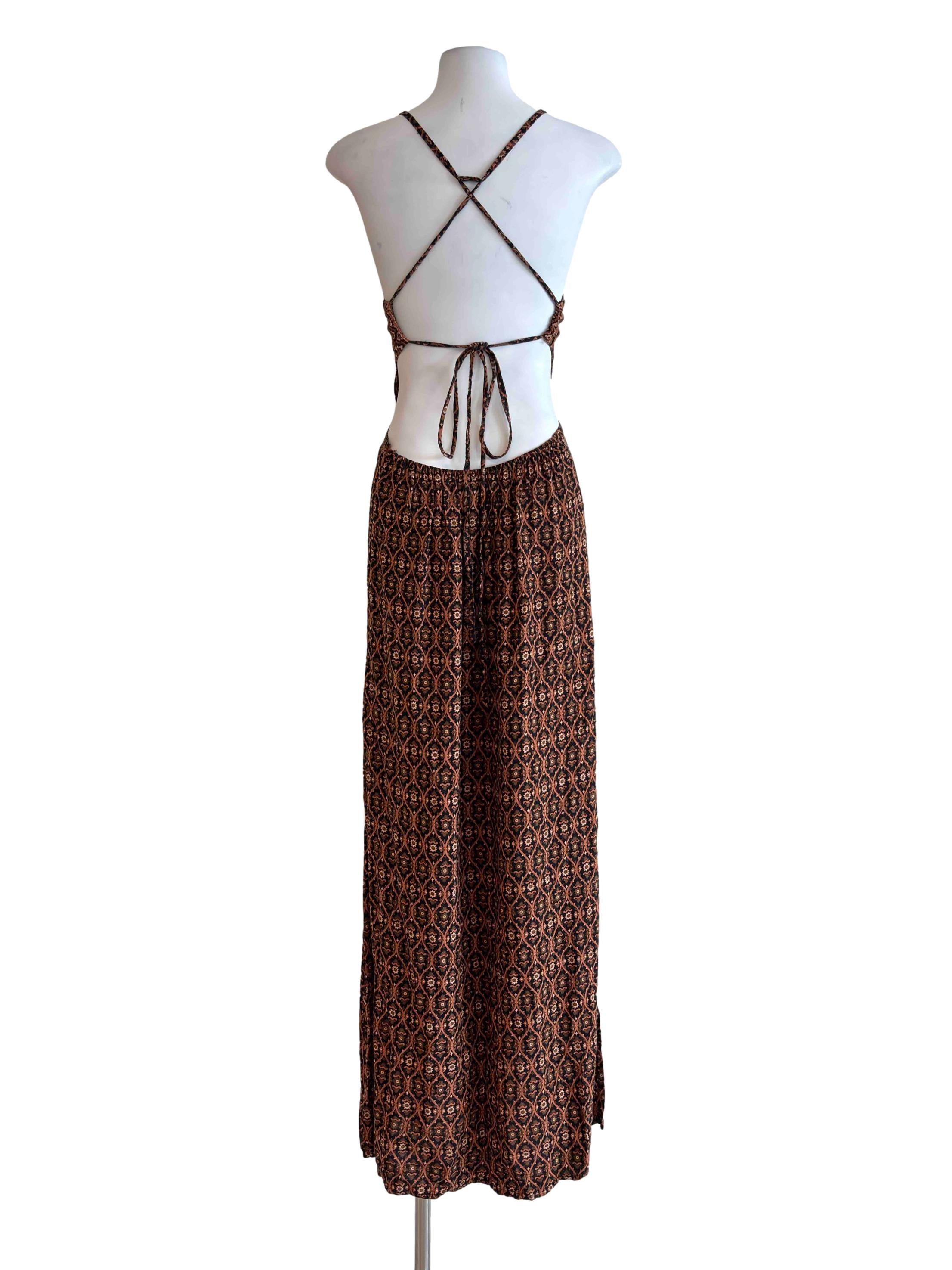 Espen Dress In Felis Border Print - Brown CSN