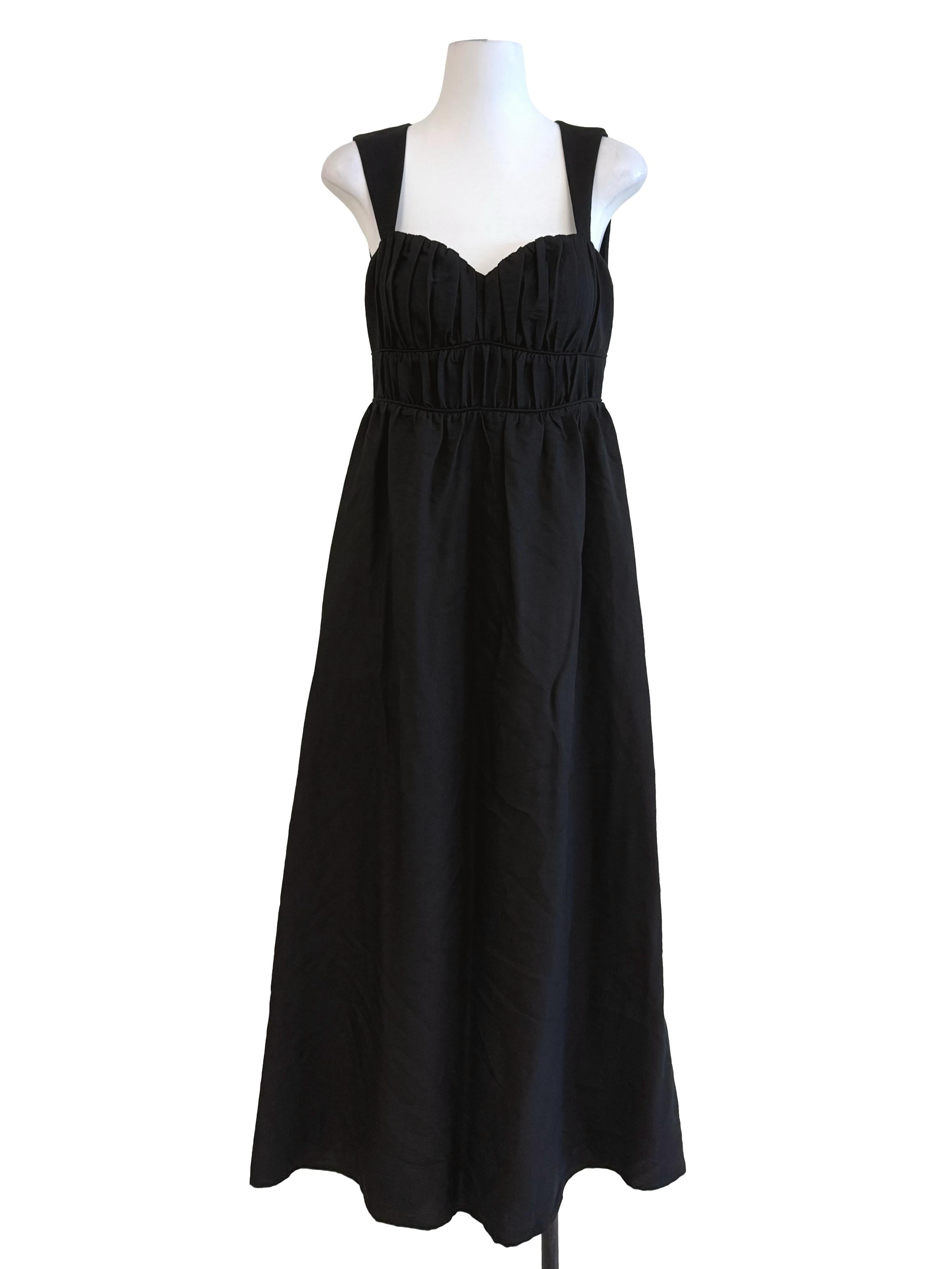 Black Sweetheart Neck Empire Dress