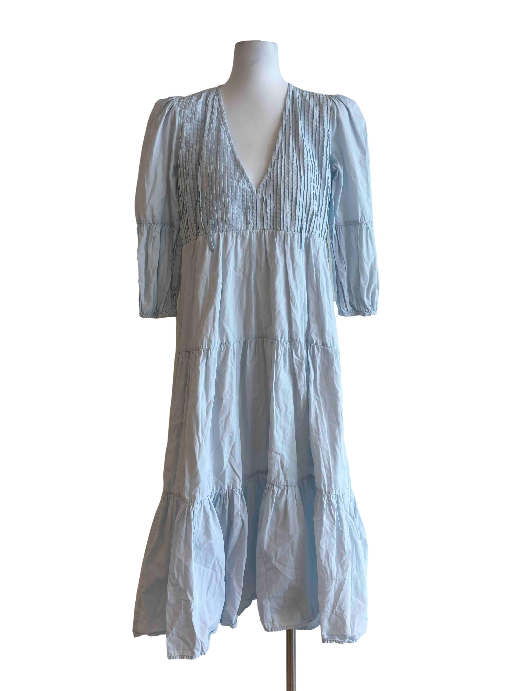 Flora Pintuck Mini Dress In Powder CSN