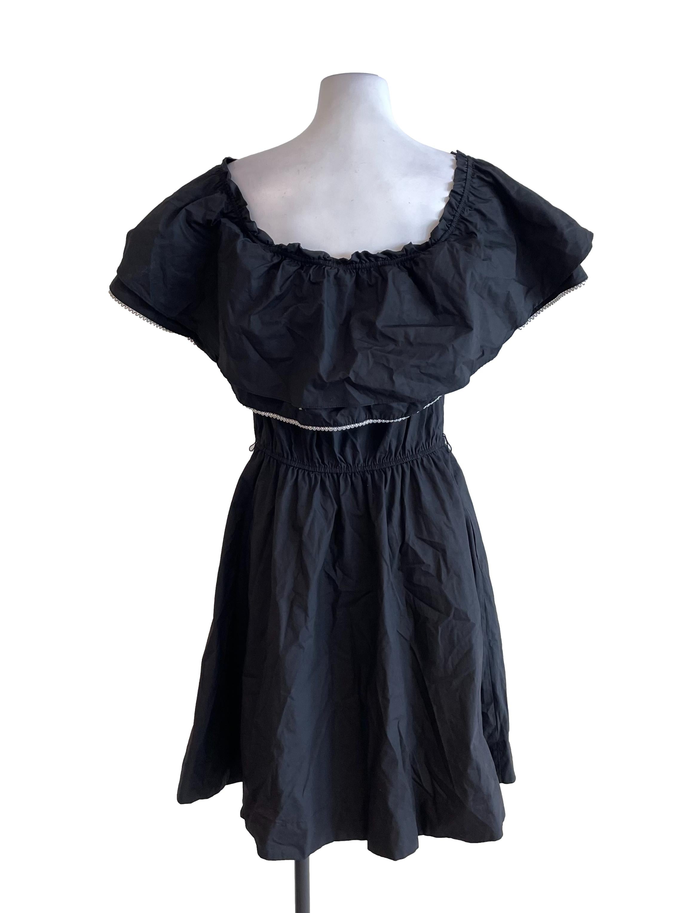 Black Off Shoulder Bouffant Dress