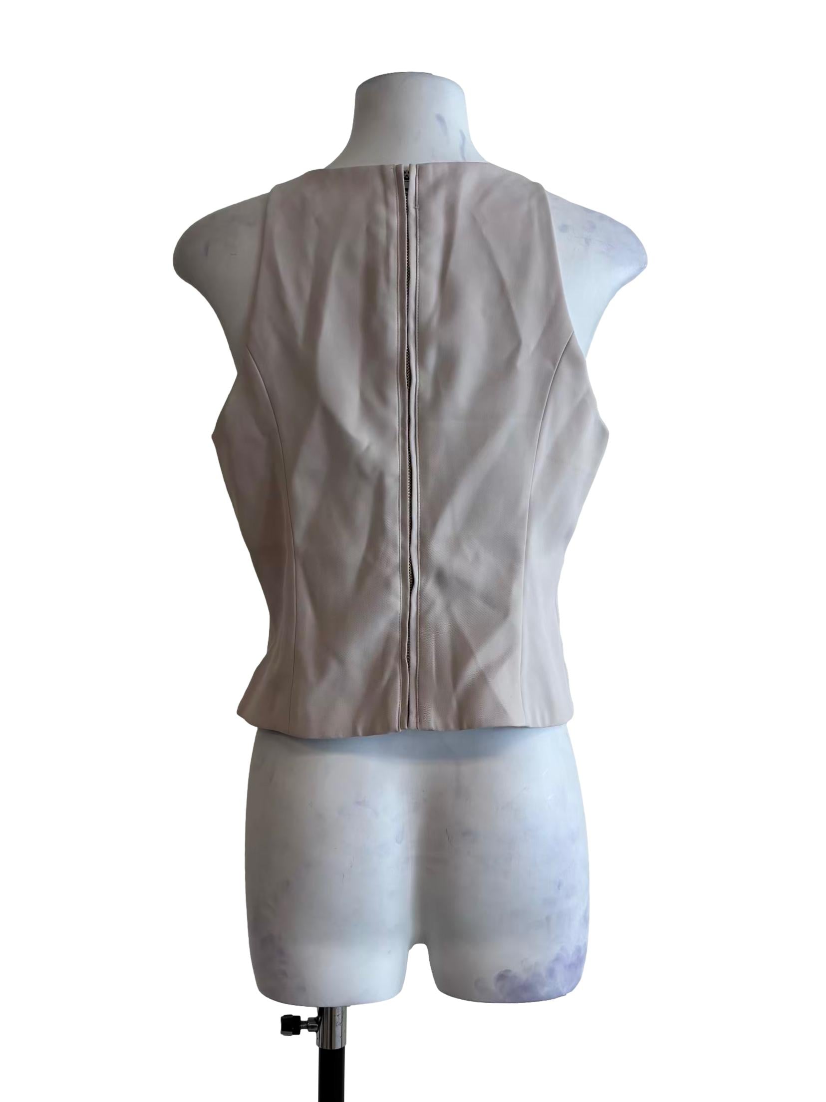 Eggshell Sleeveless Fitted Top