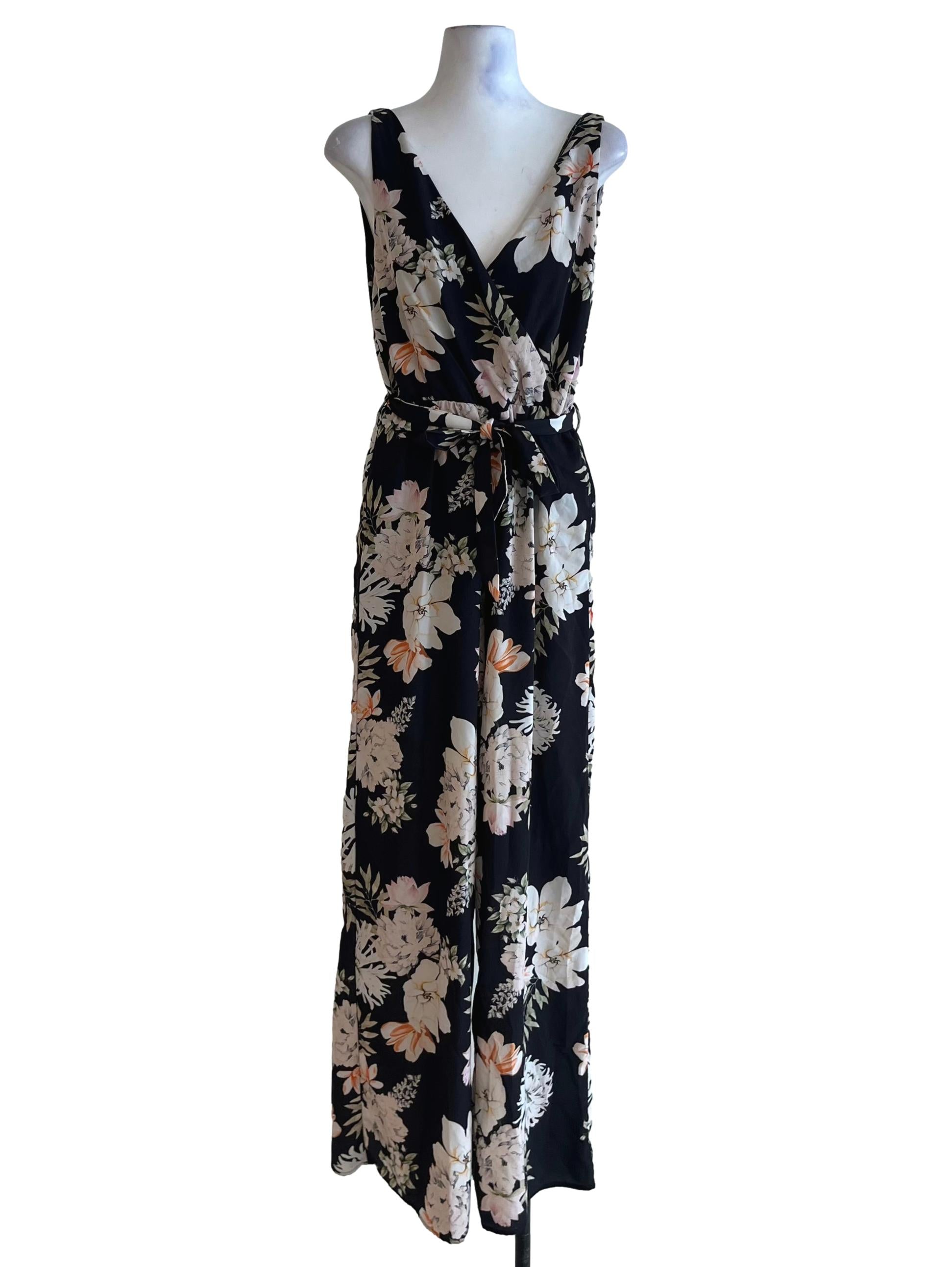 Black Floral Jumpsuit