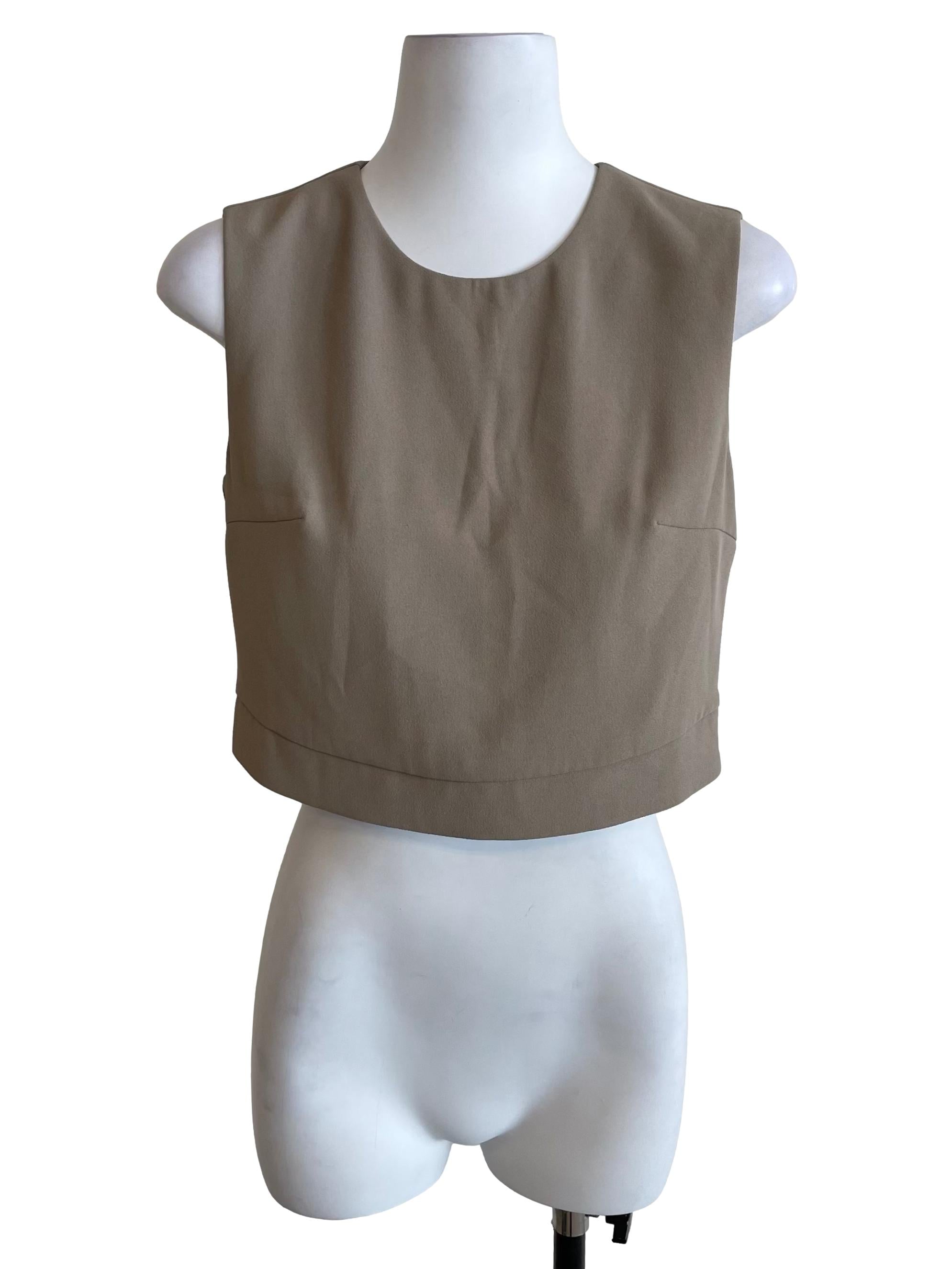 Oat Beige Sleeveless Crop Top LB