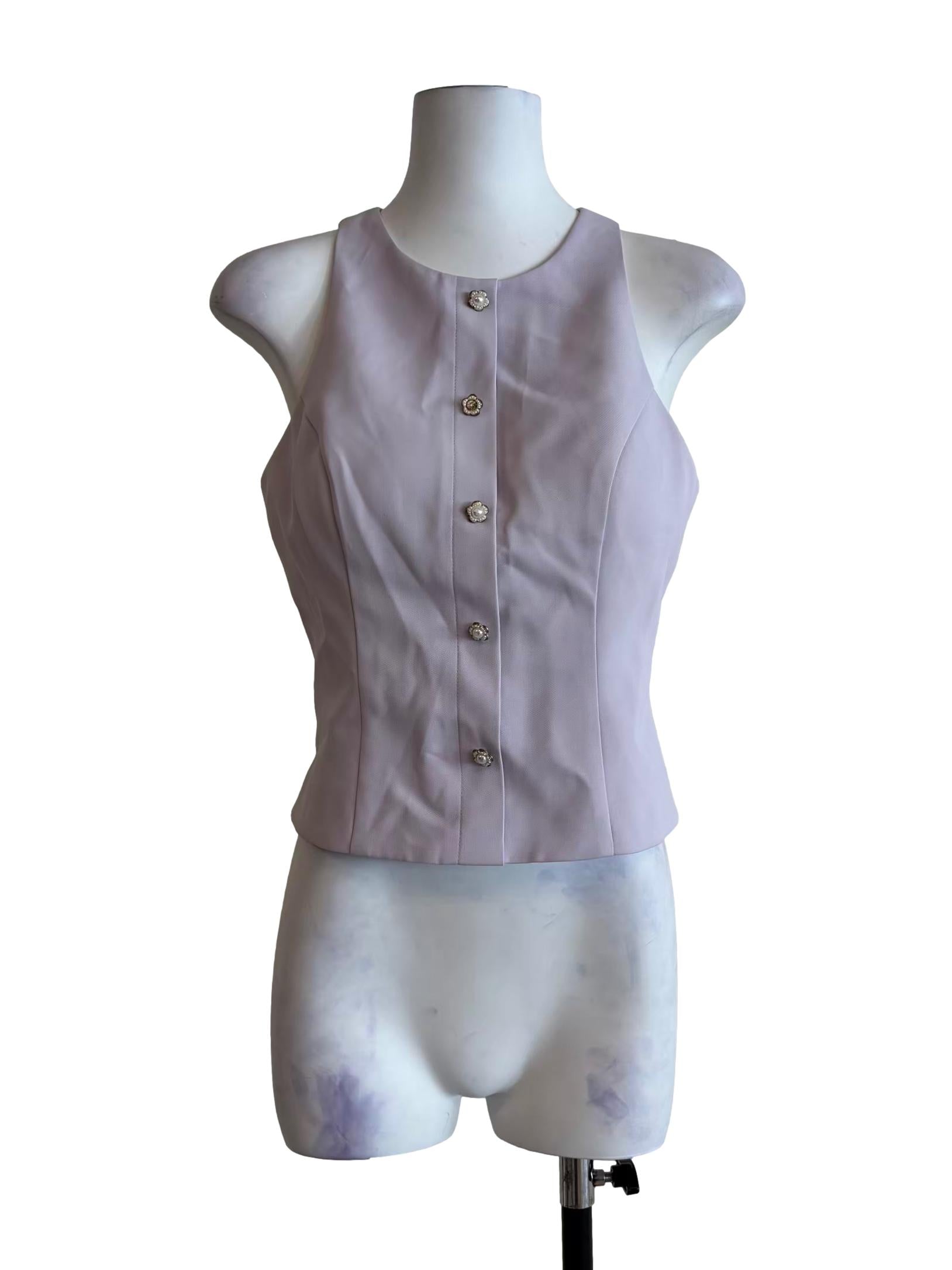 Lavender Sleeveless Fitted Top