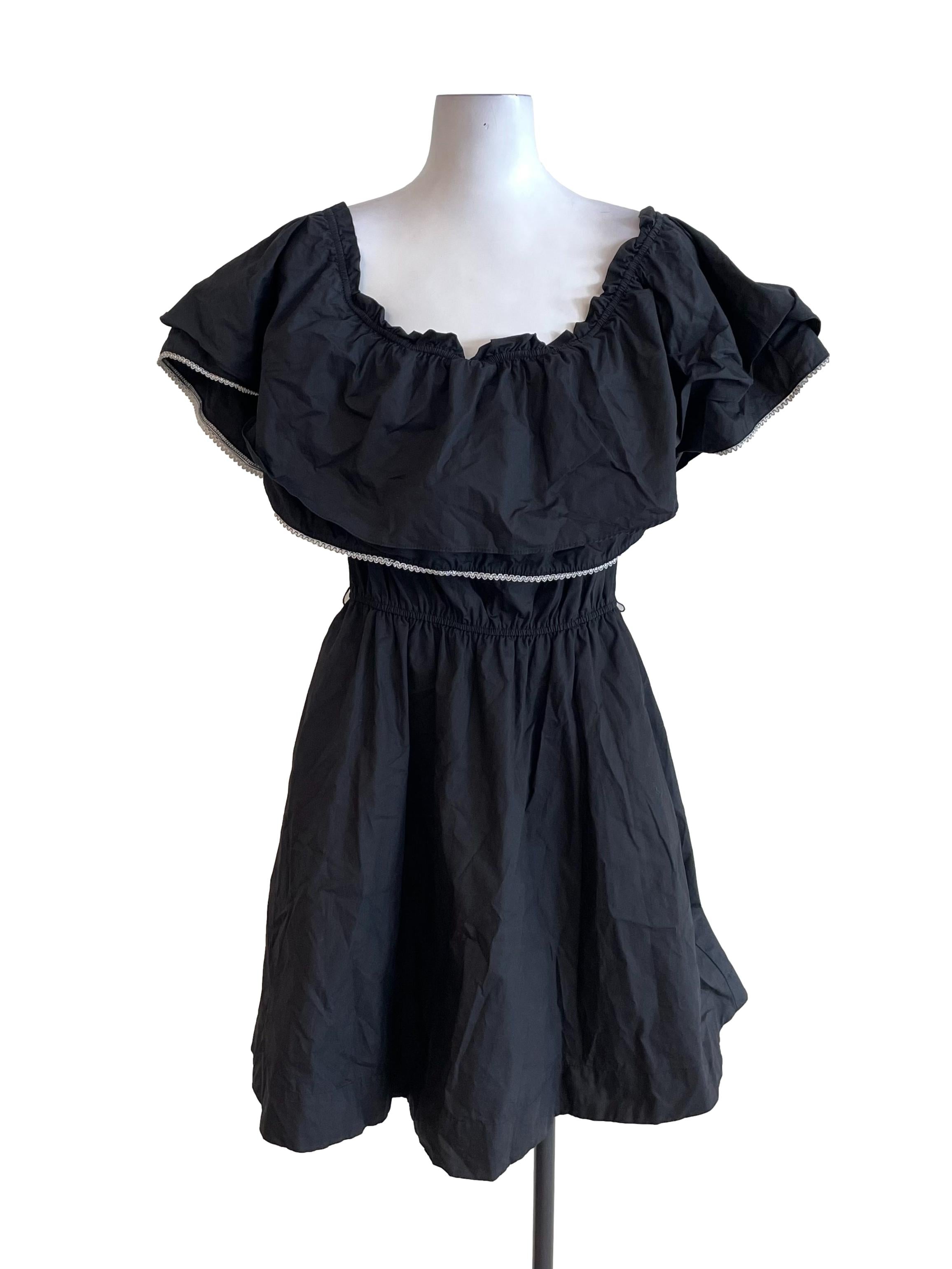 Black Off Shoulder Bouffant Dress
