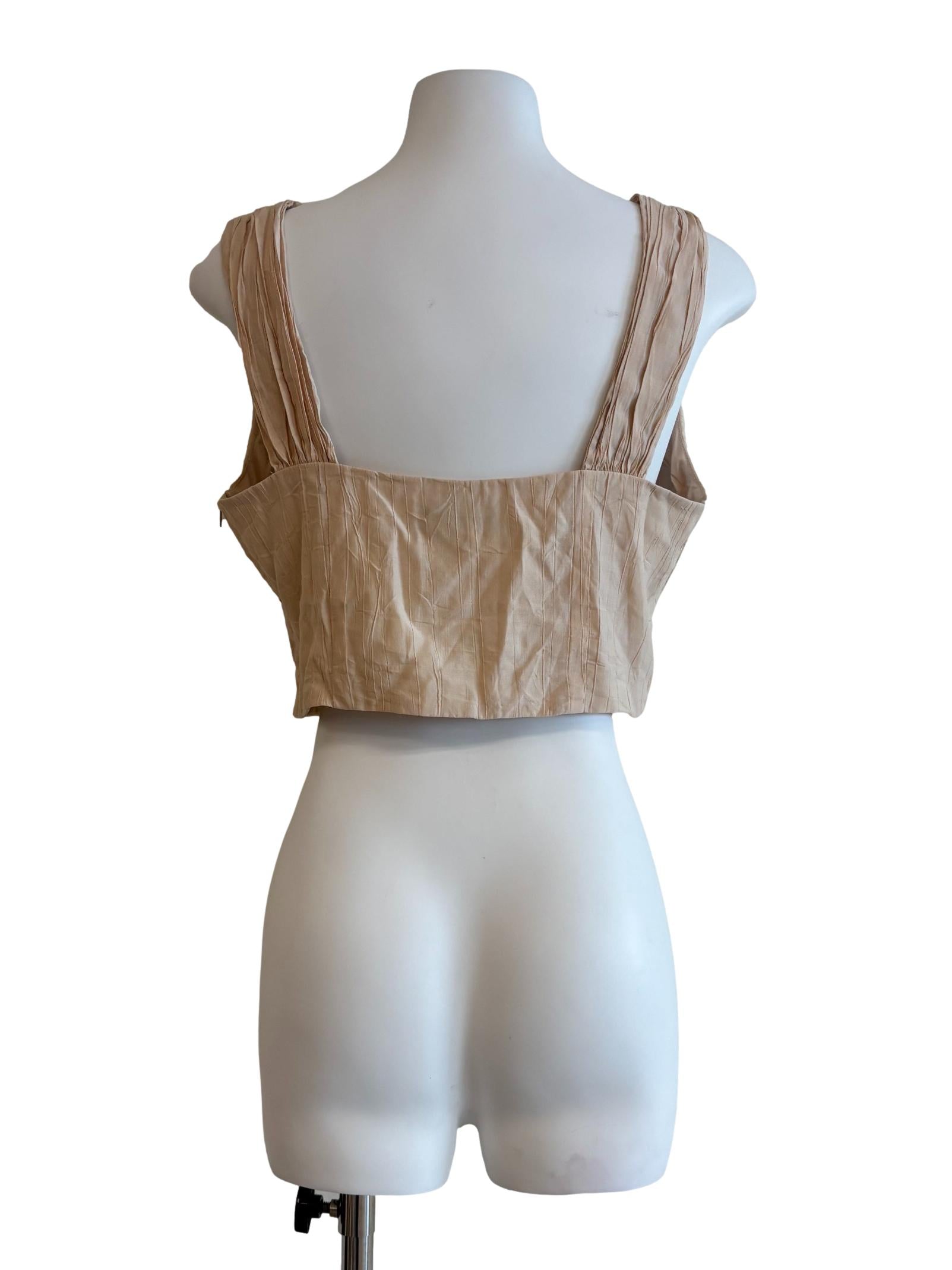 Peach Crinkled Cotton Sleeveless Top