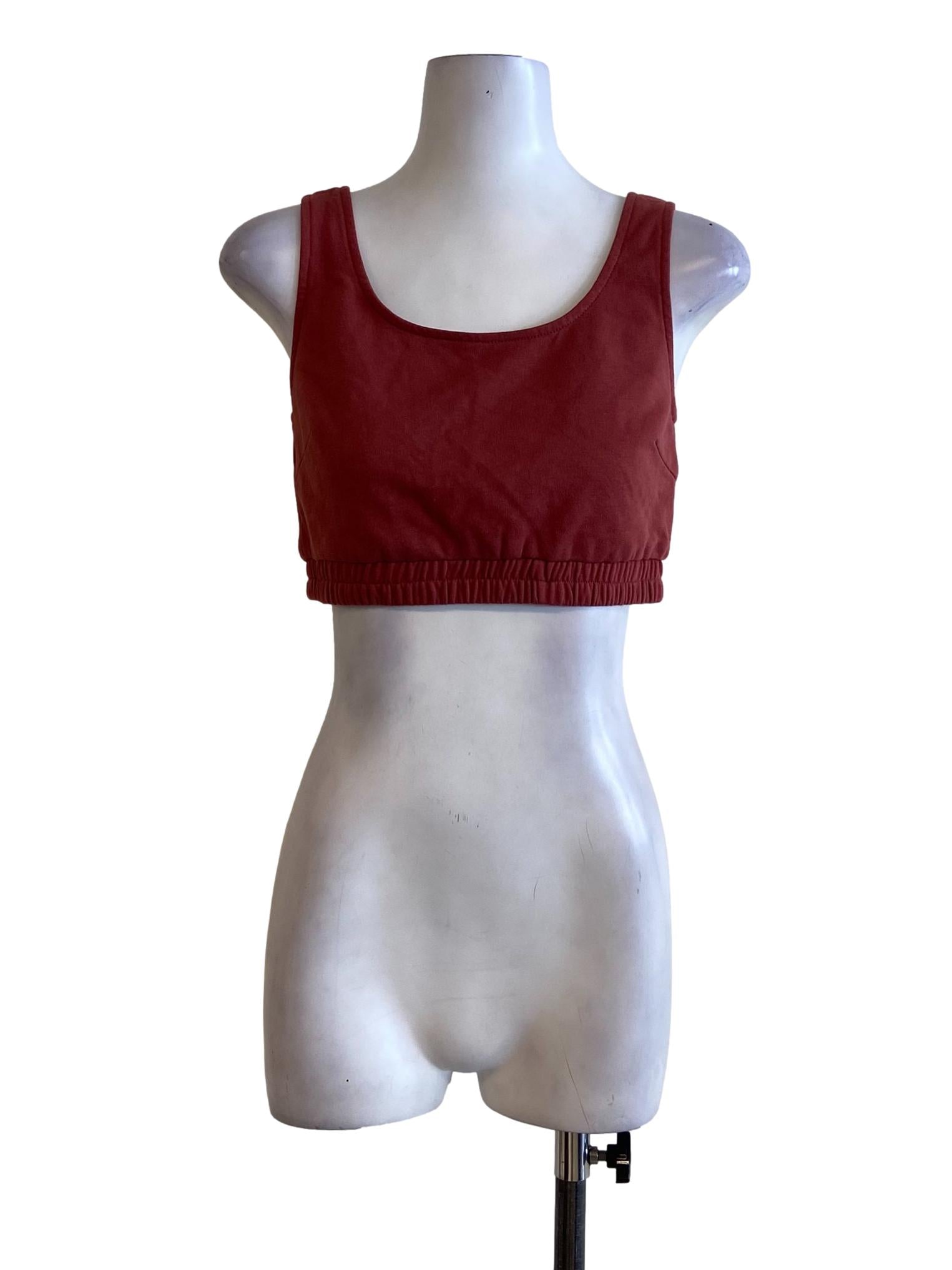 Fire Orange Sleeveless Pegged Crop Top