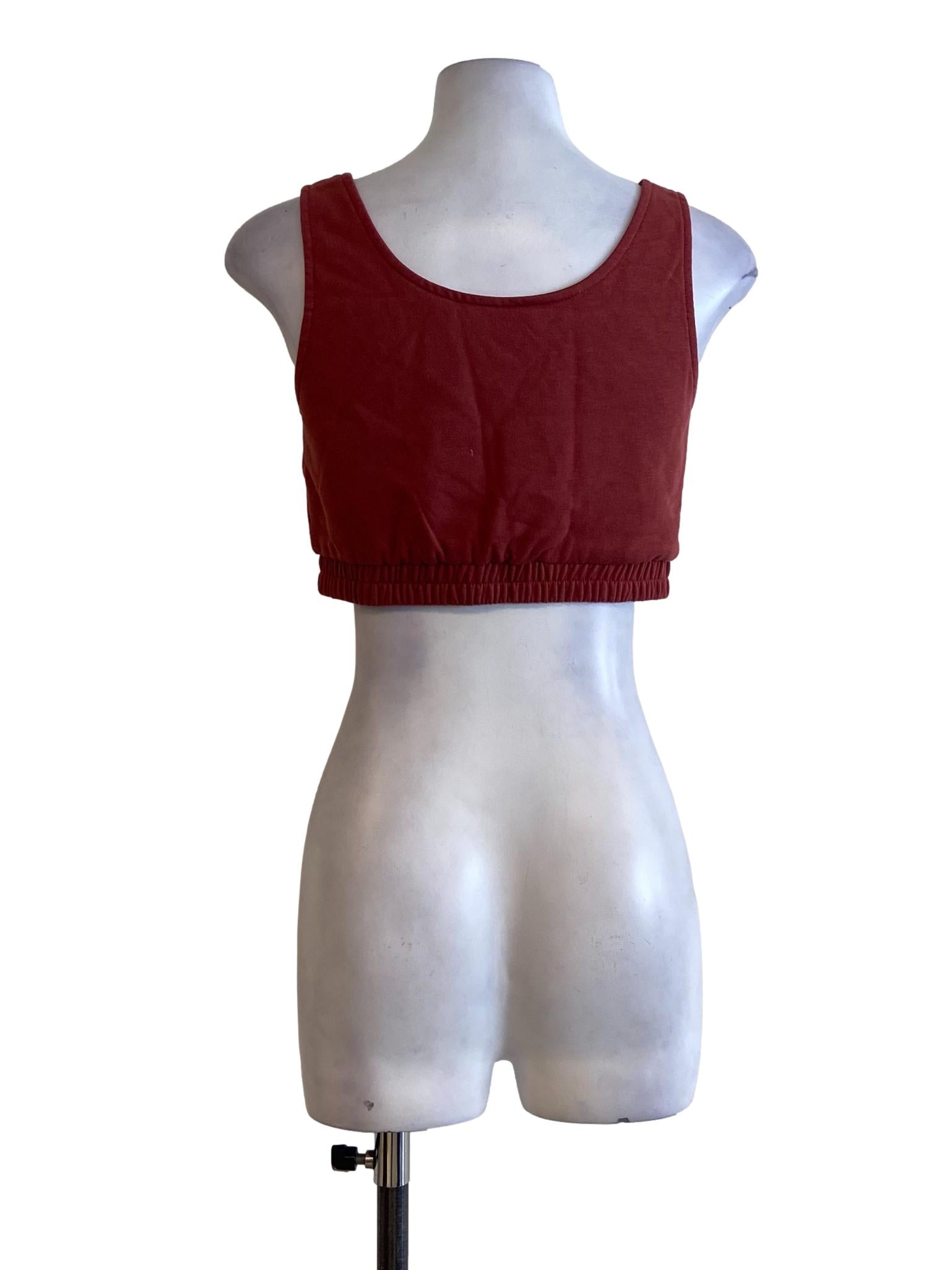 Fire Orange Sleeveless Pegged Crop Top