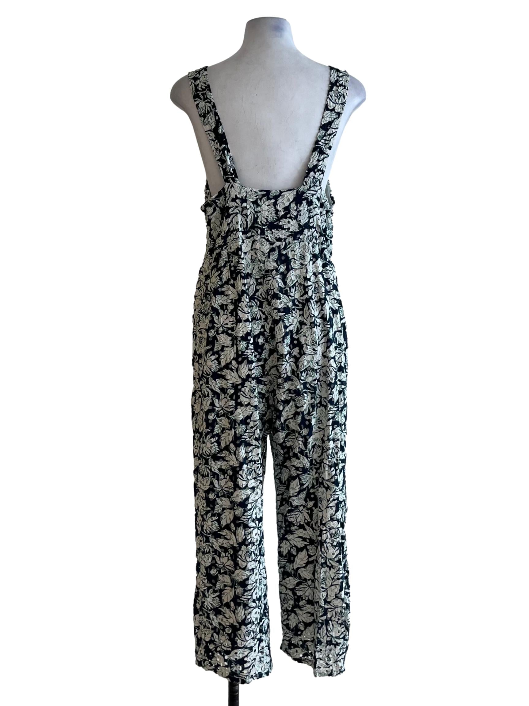 Navy Blue Square Neckline Jumpsuit
