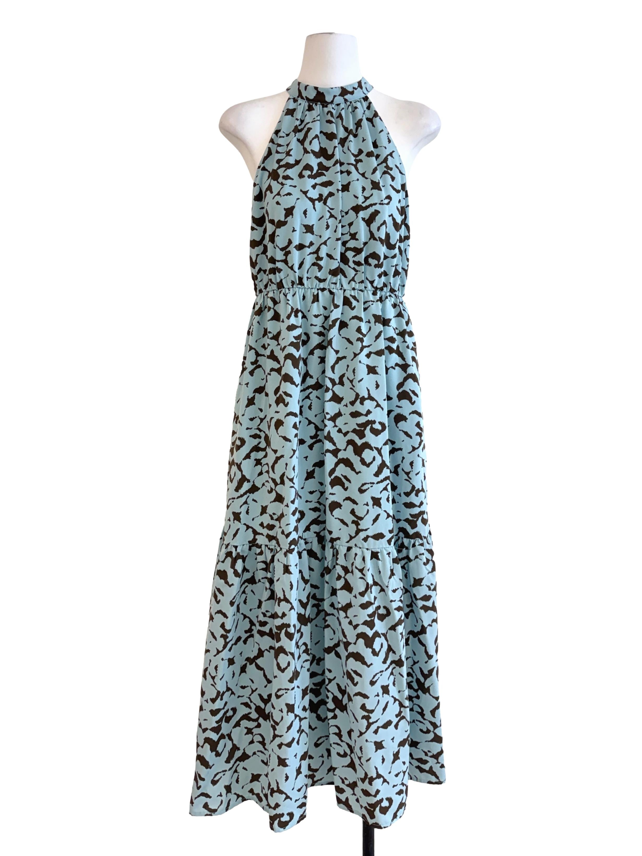 Sky Blue Halter Neck Dress LB