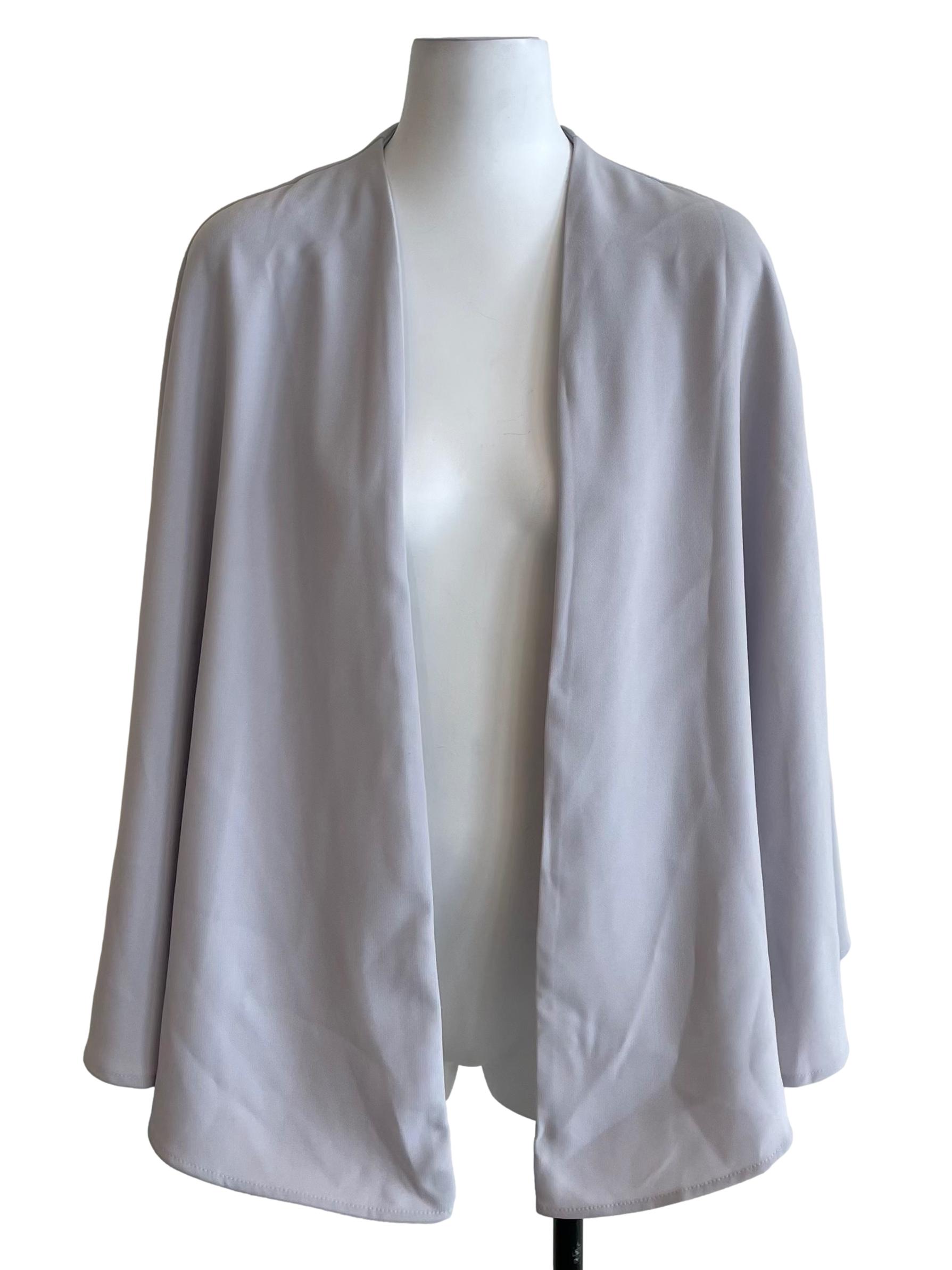 Pale Cloud Grey Open Front Cape LB