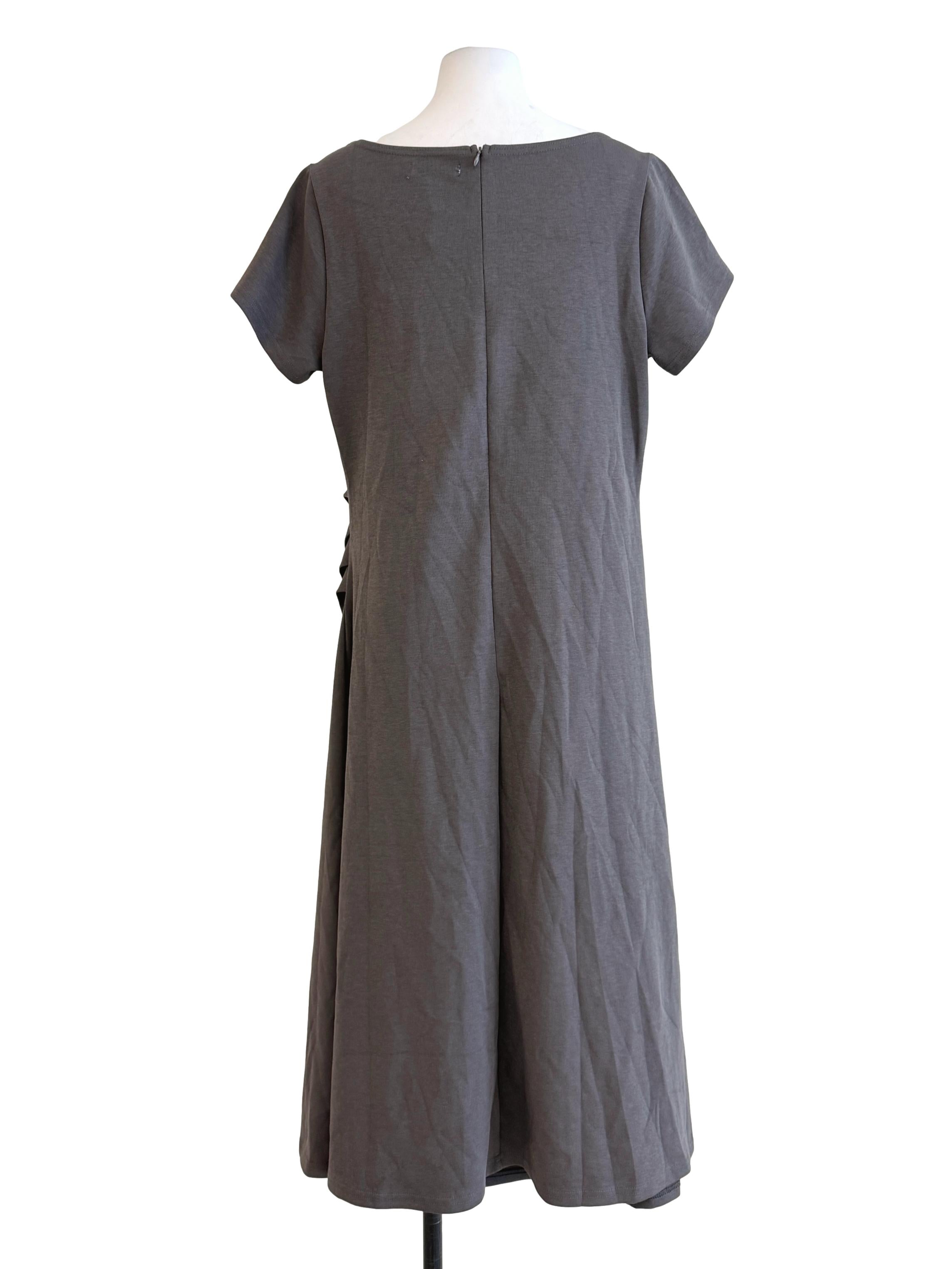 Charcoal Short Sleeves Maxi Dress