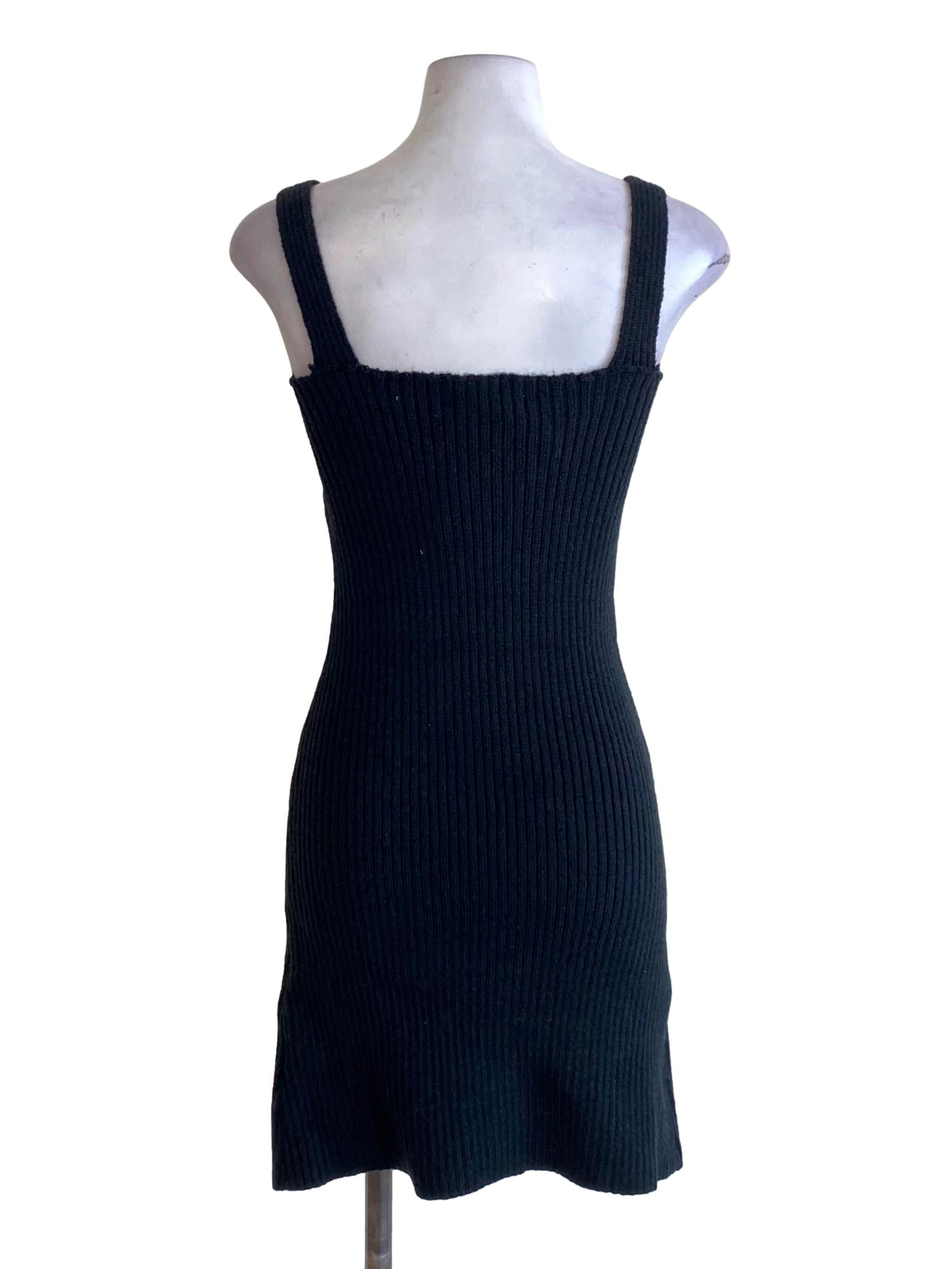 Jet Black Wrap Bust Sweetheart Knitted Bodycon Dress