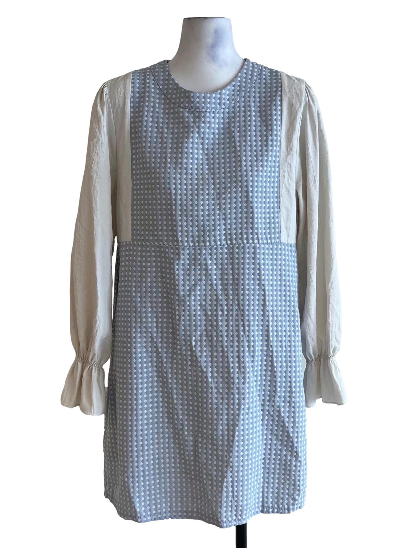 Sky Blue Polka Dot Empire Dress