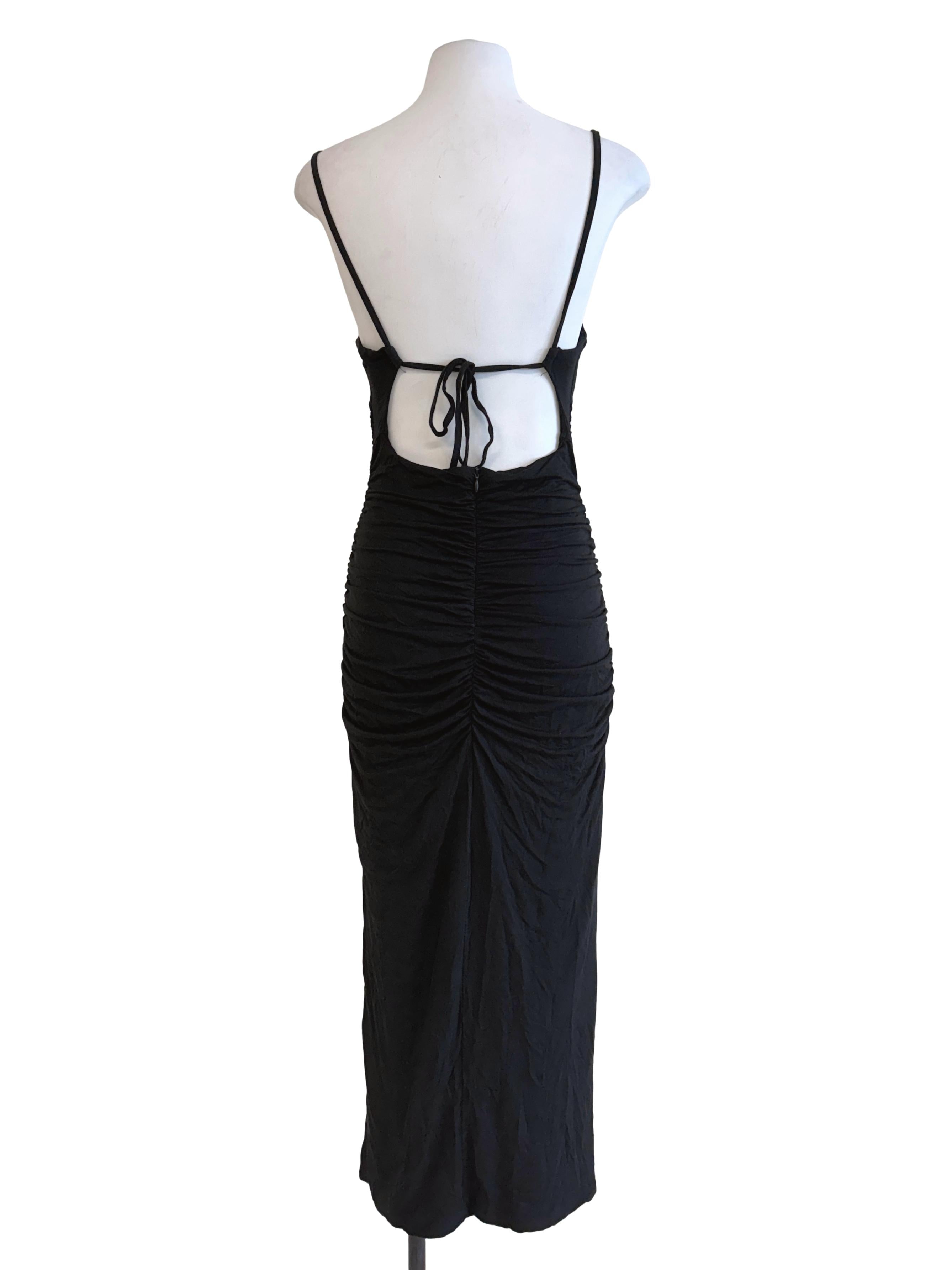 Black Ruched Bodycon Dress