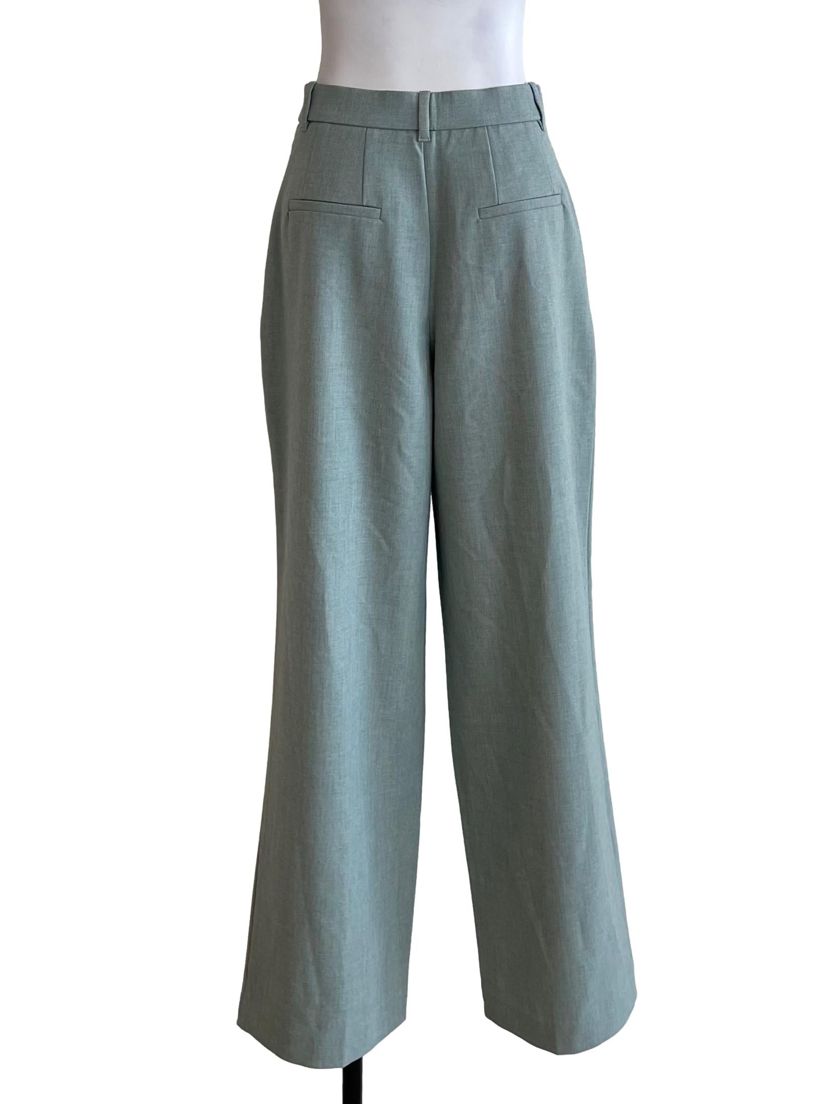 Dusty Teal Pleated Formal Pants LB