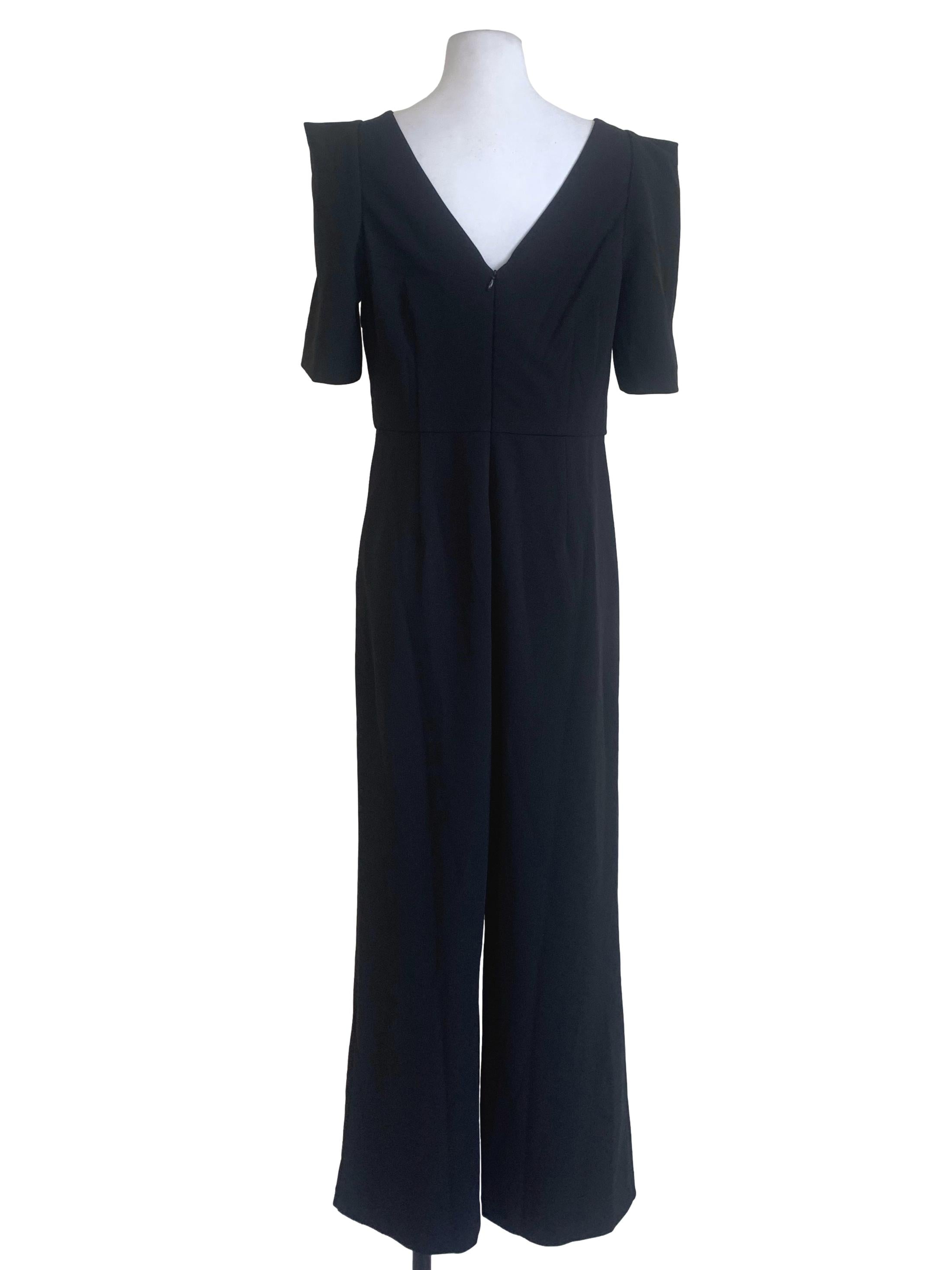 Black V Neck Jumpsuit LB