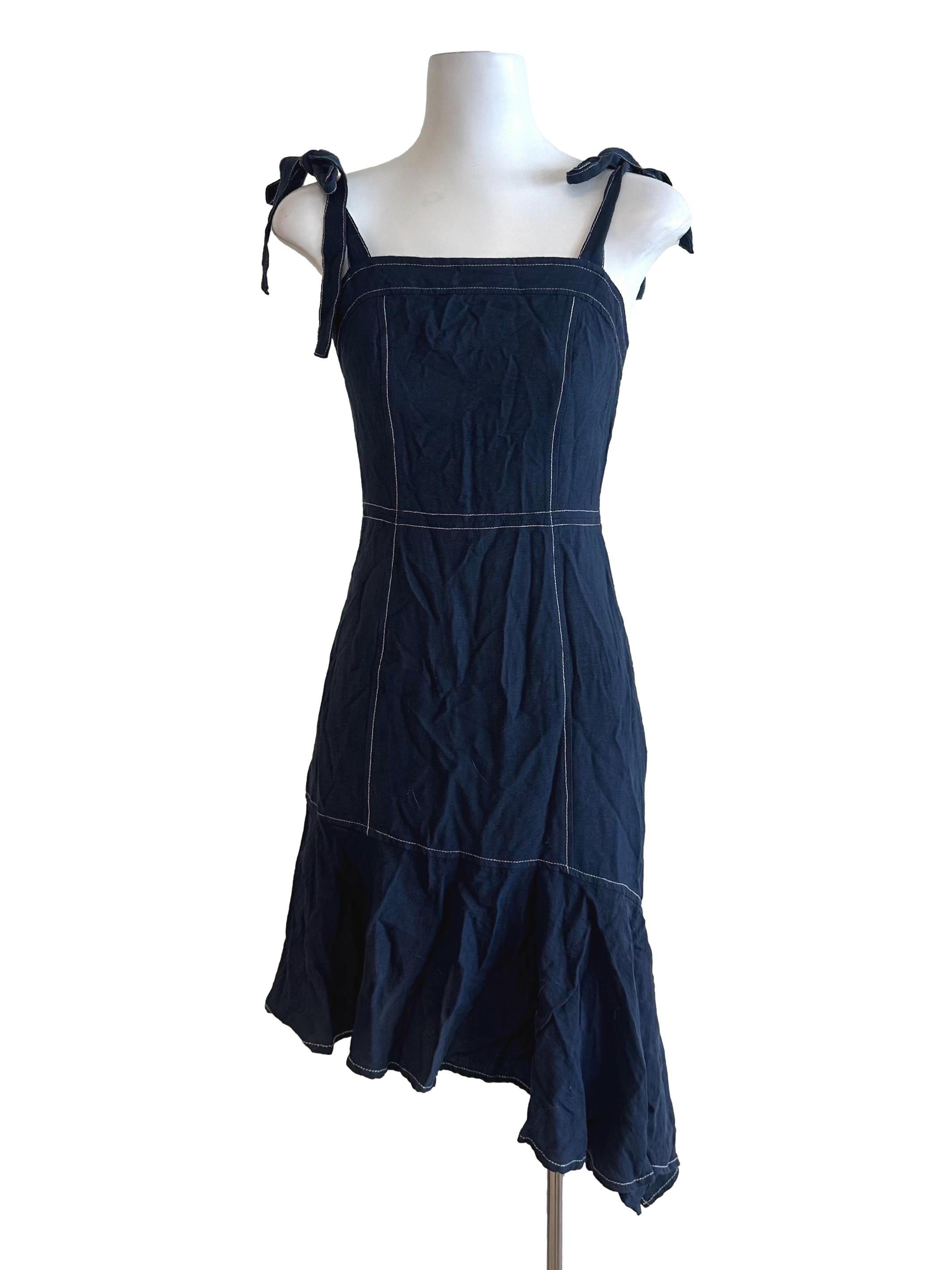 Dark Blue Denim Asymmetric Dress LB