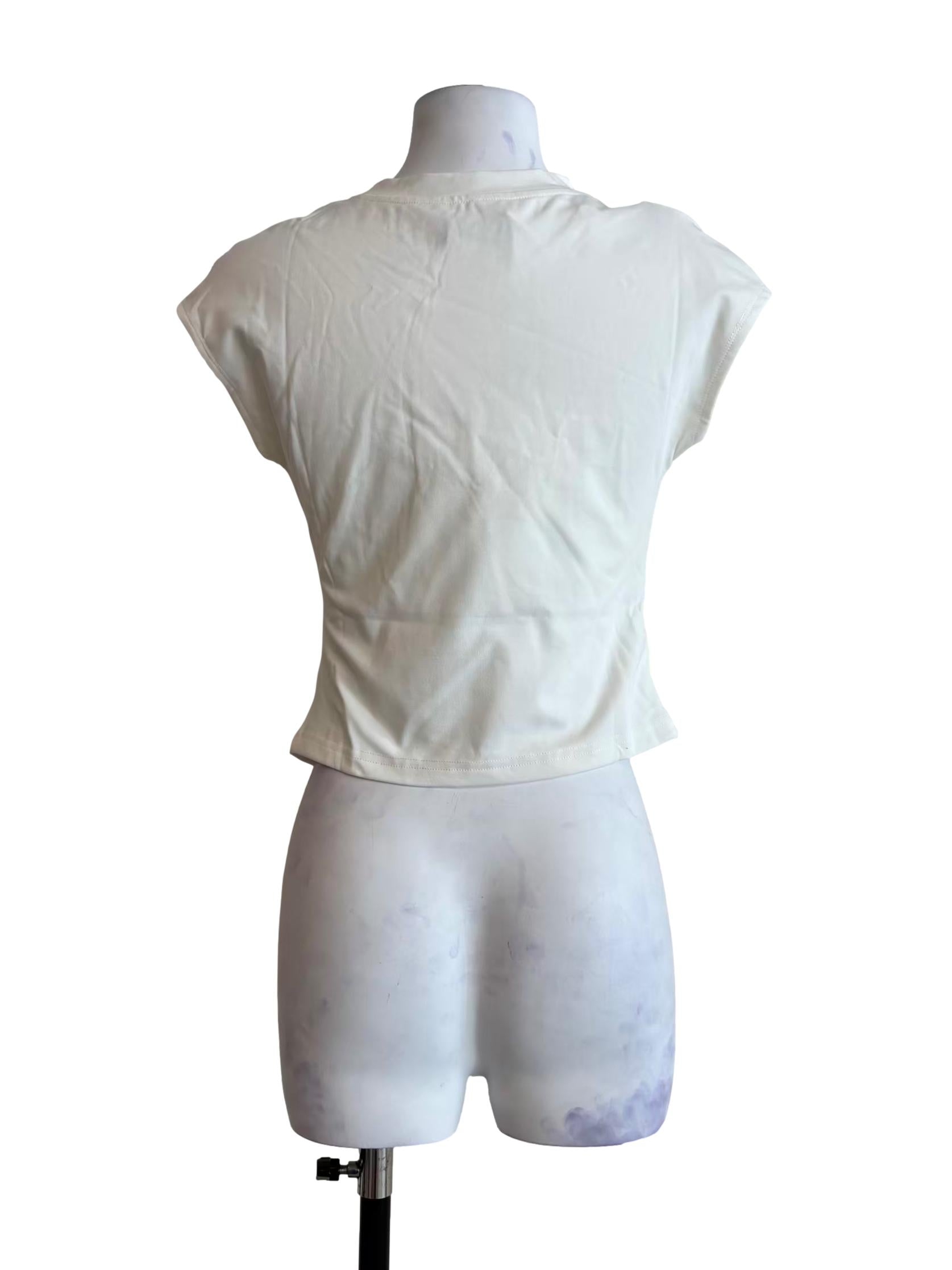 Off White Ruched Tank Top
