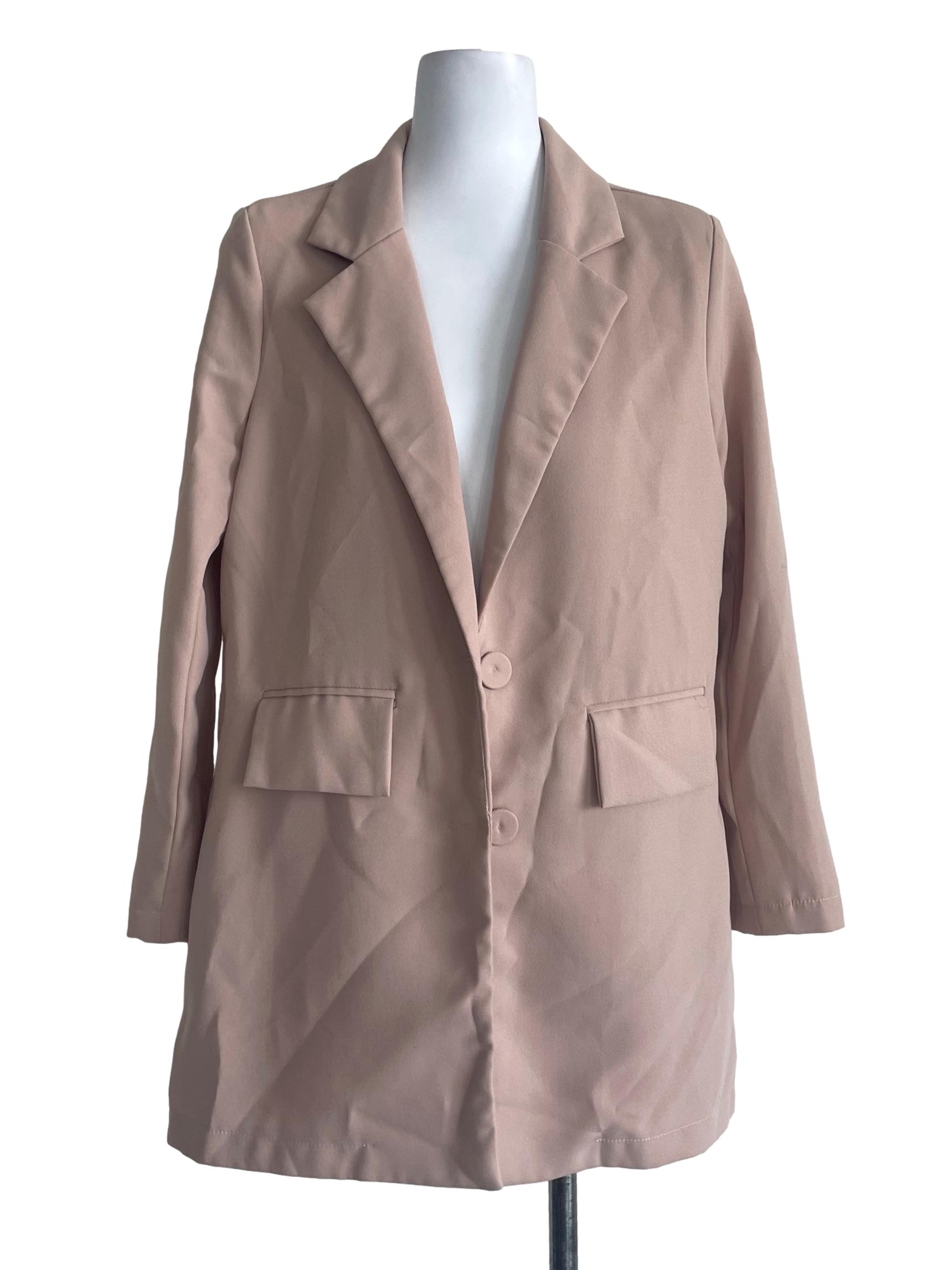 Peanut Brown Notch Lapel Blazer