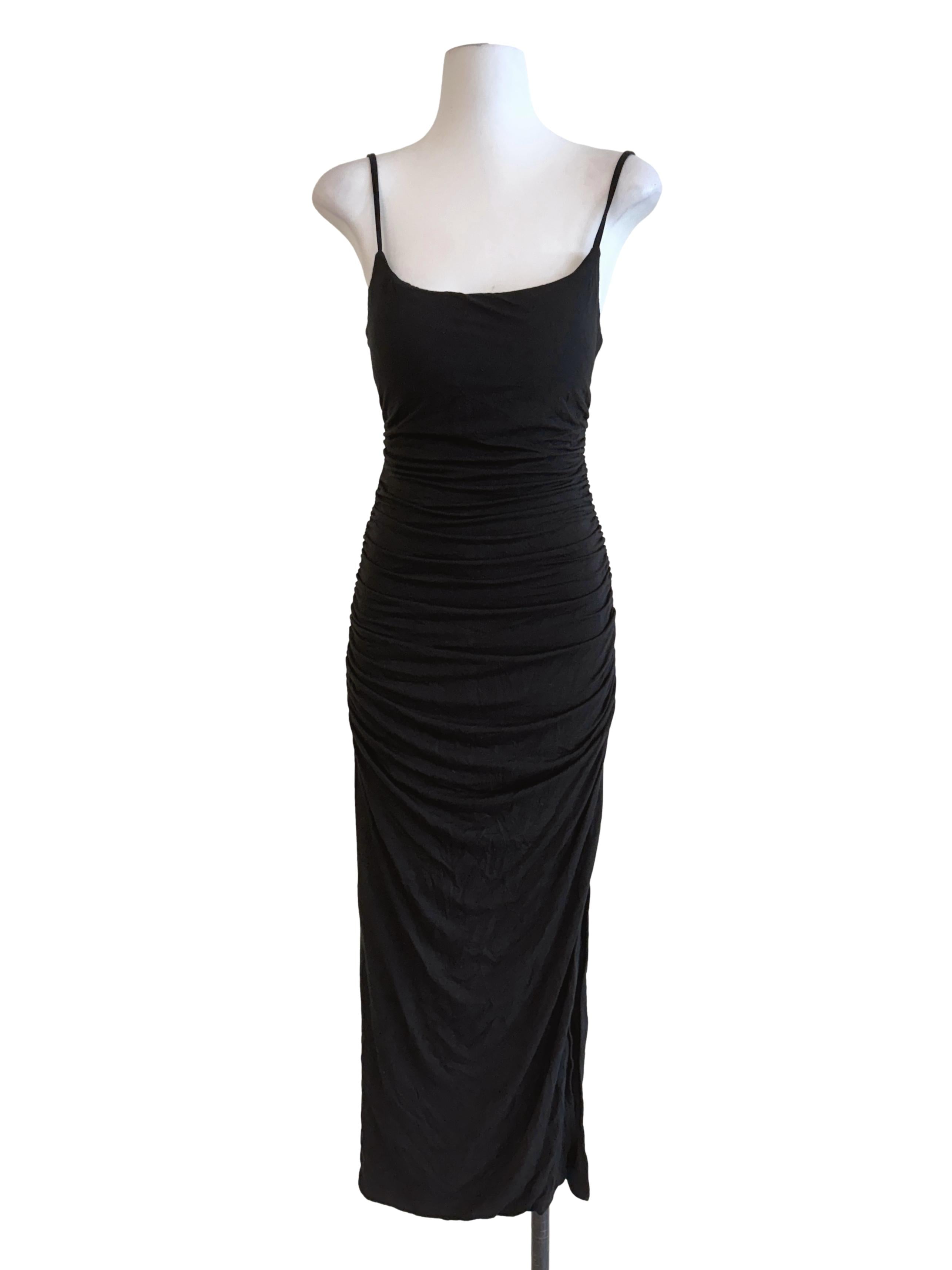 Black Ruched Bodycon Dress