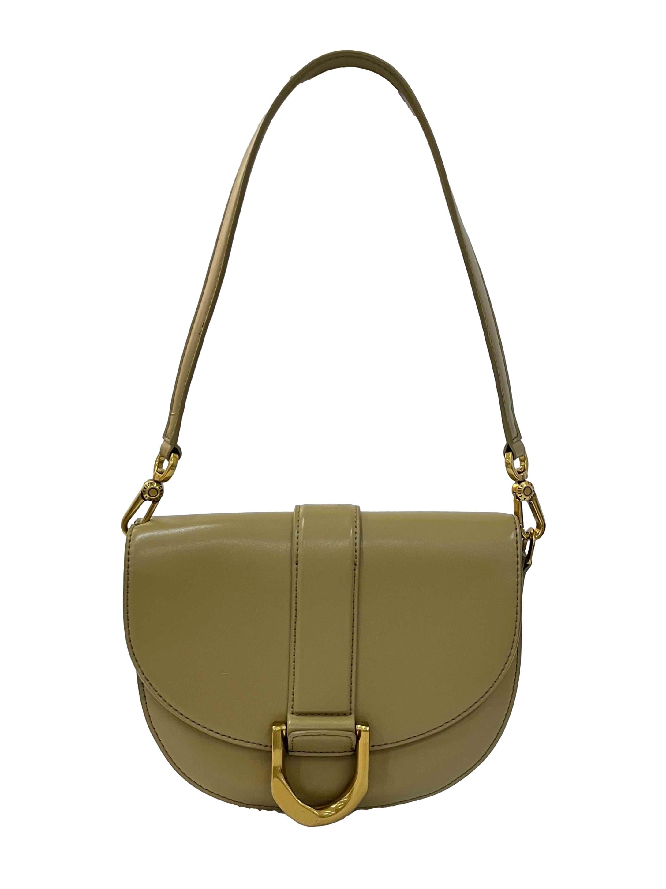 Taupe Faux Leather Gabine Shoulder Bag