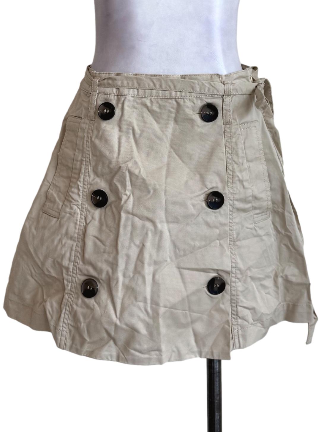 Sand Beige Front Button Skort