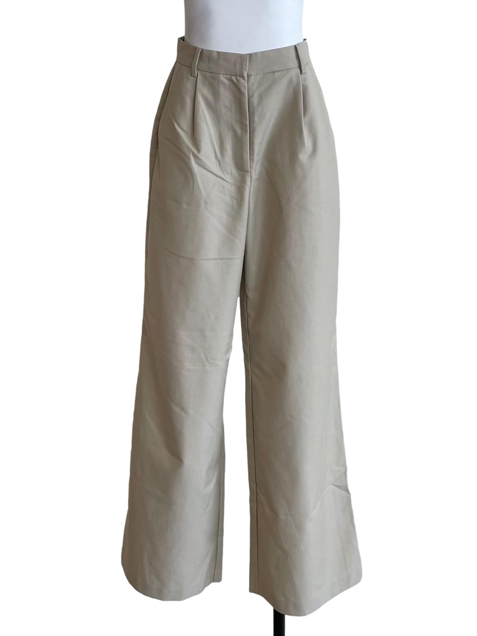 Light Beige Pleated Formal Pants LB