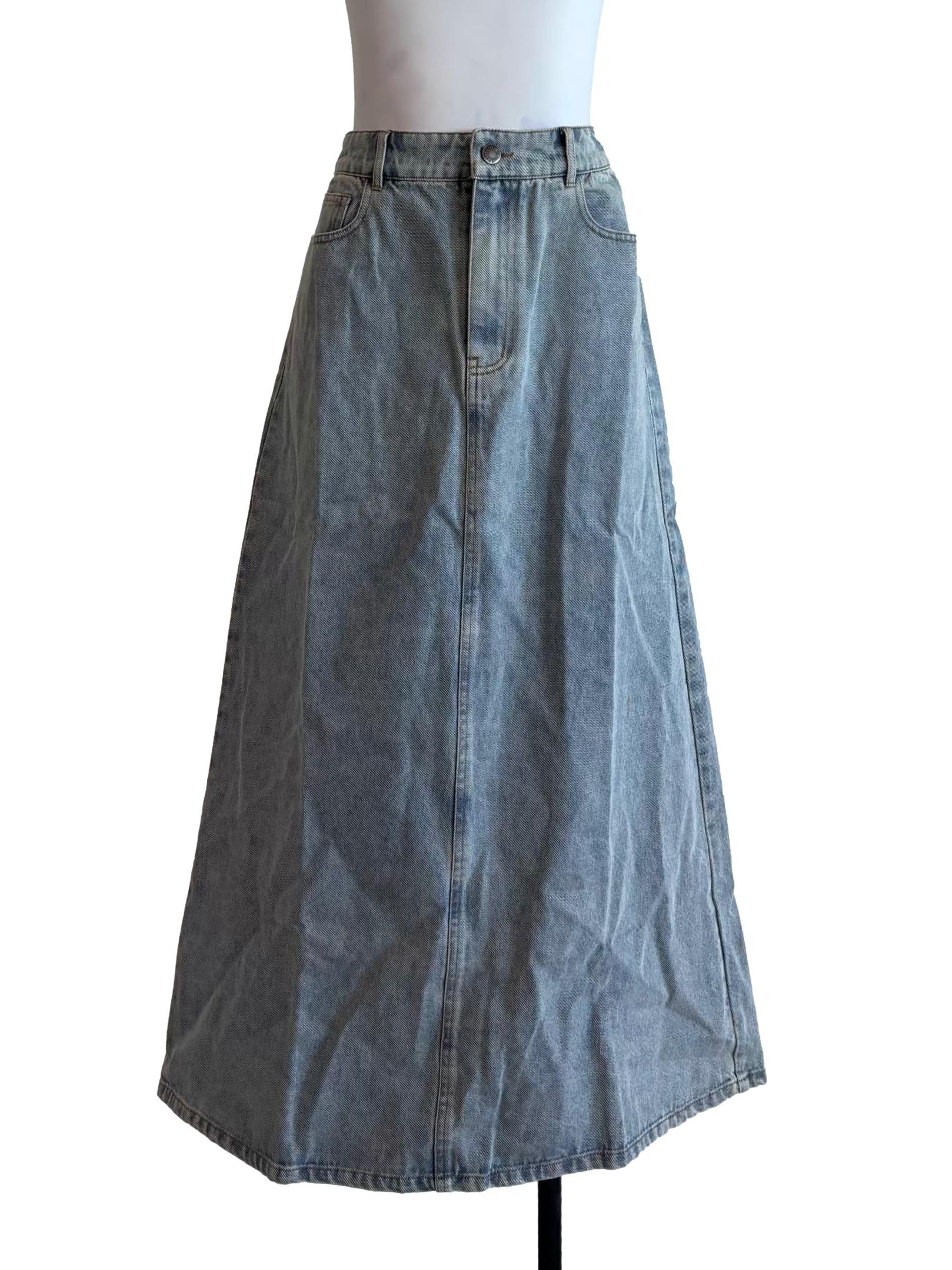 Light Blue Denim Skirt