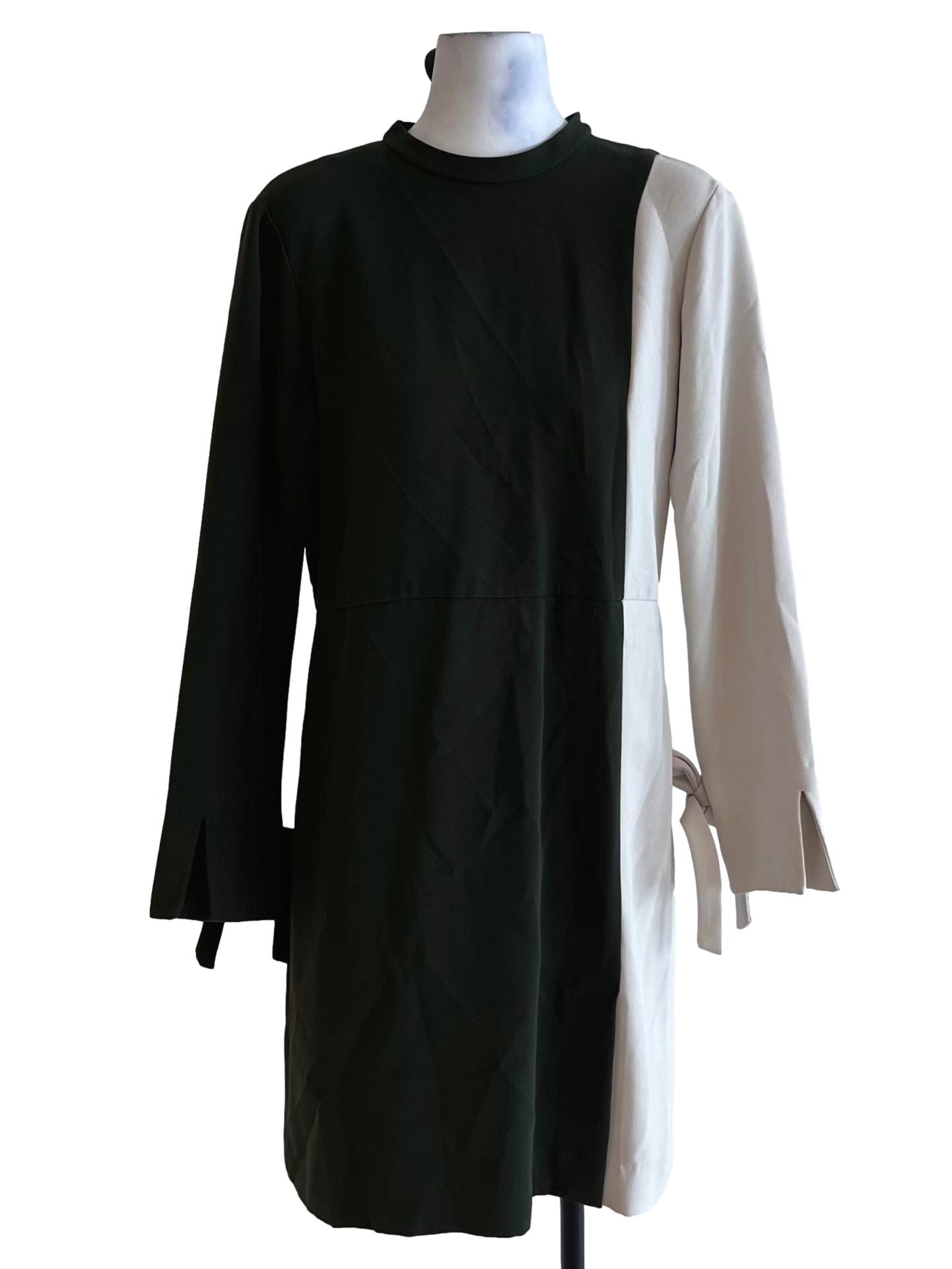 Moss Green Jewel Neckline Empire Dress