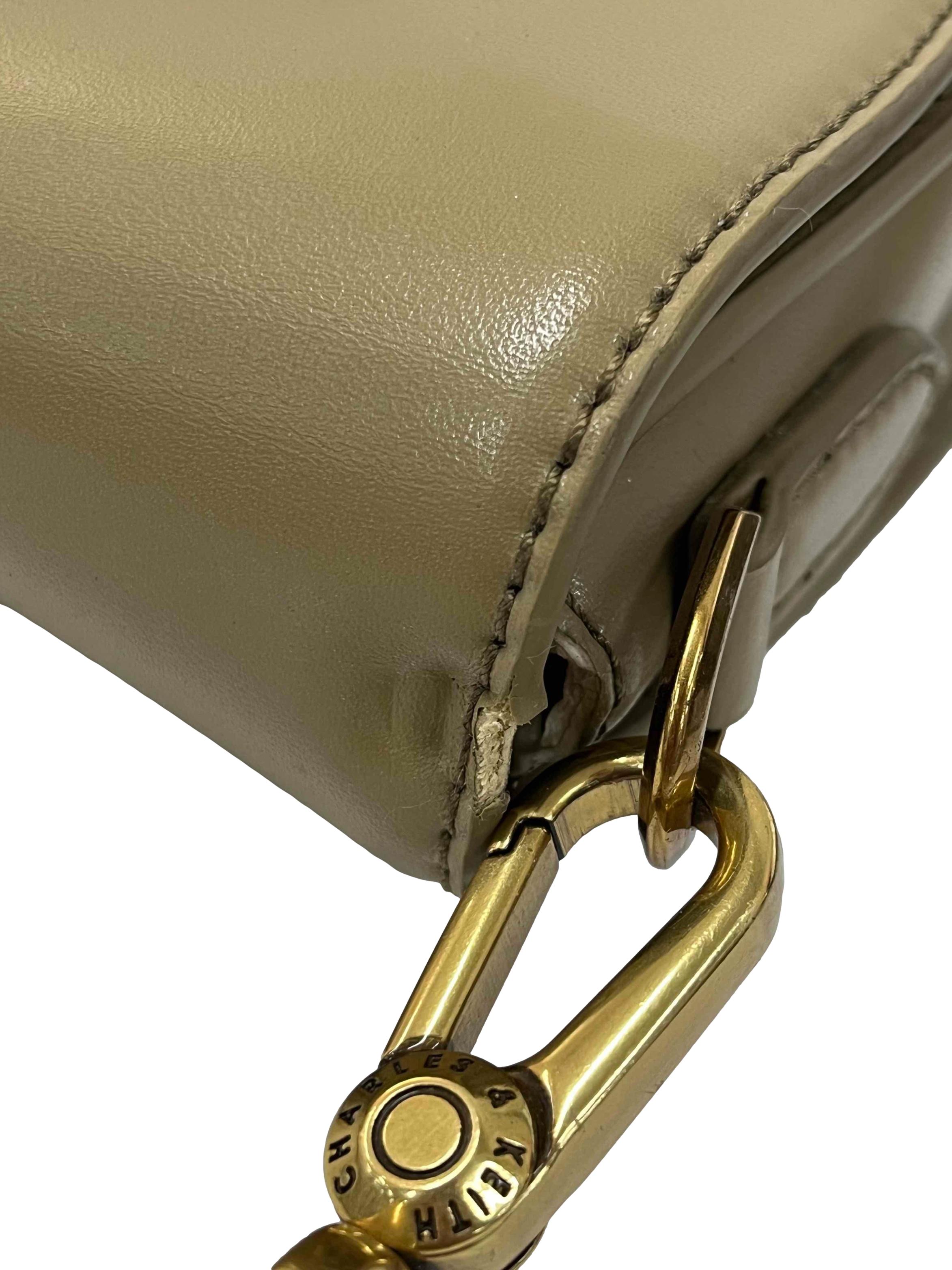 Taupe Faux Leather Gabine Shoulder Bag