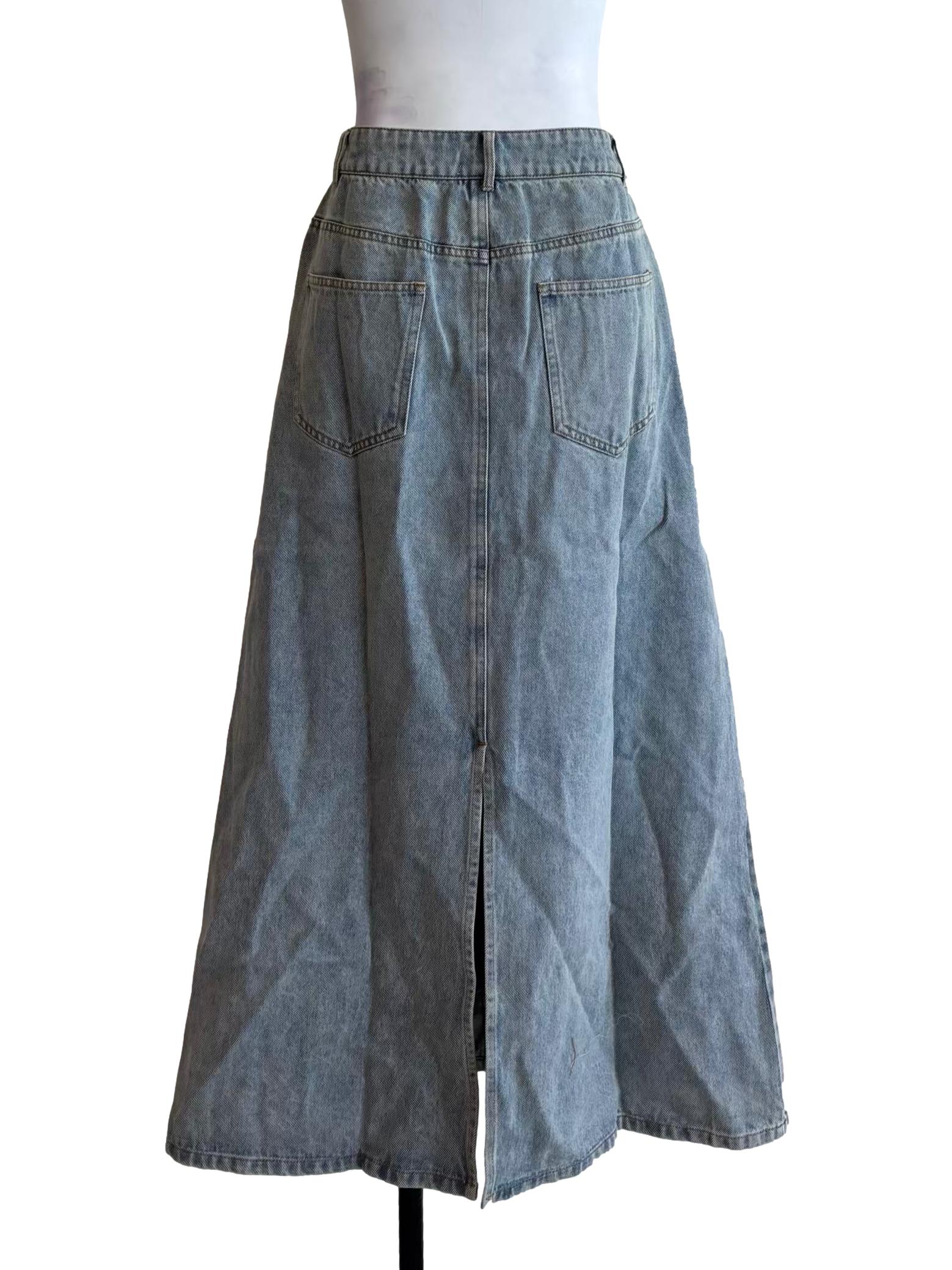 Light Blue Denim Skirt