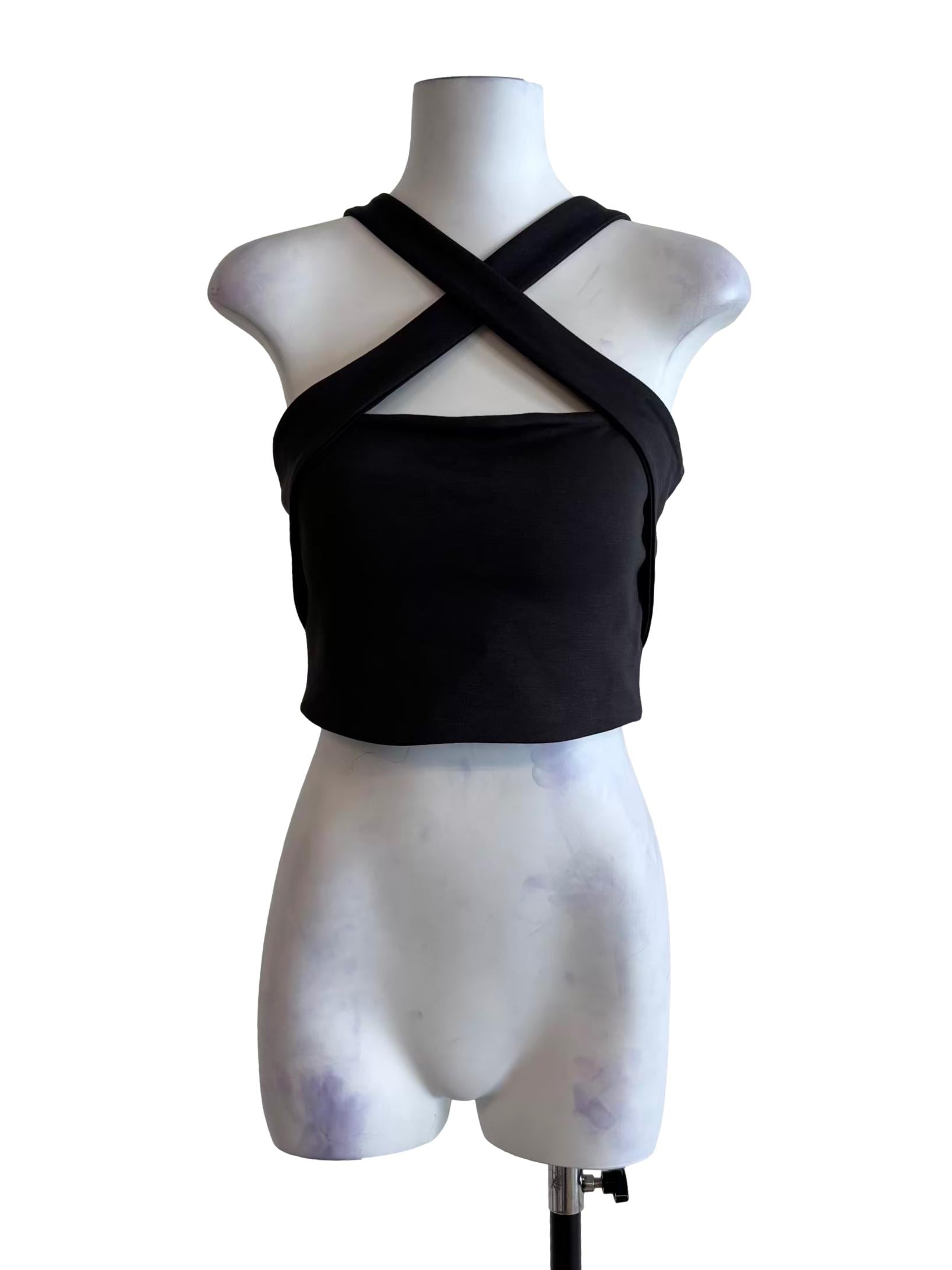 Black Olive Front Cross Top