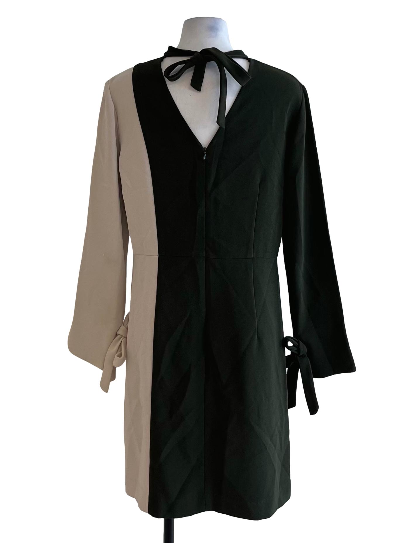 Moss Green Jewel Neckline Empire Dress