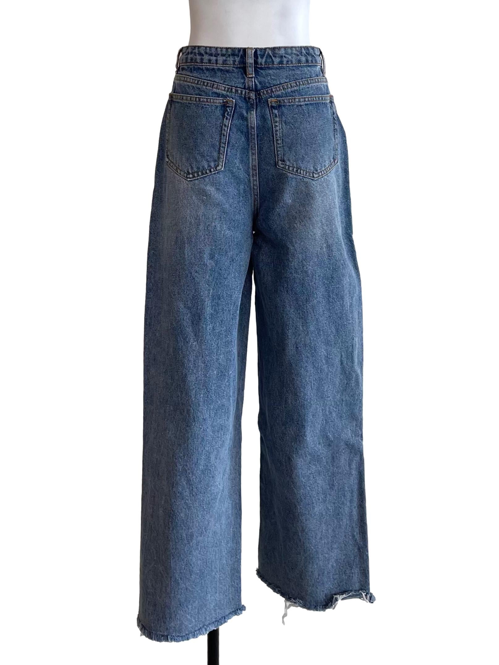 Blue Distressed Baggy Jeans LB