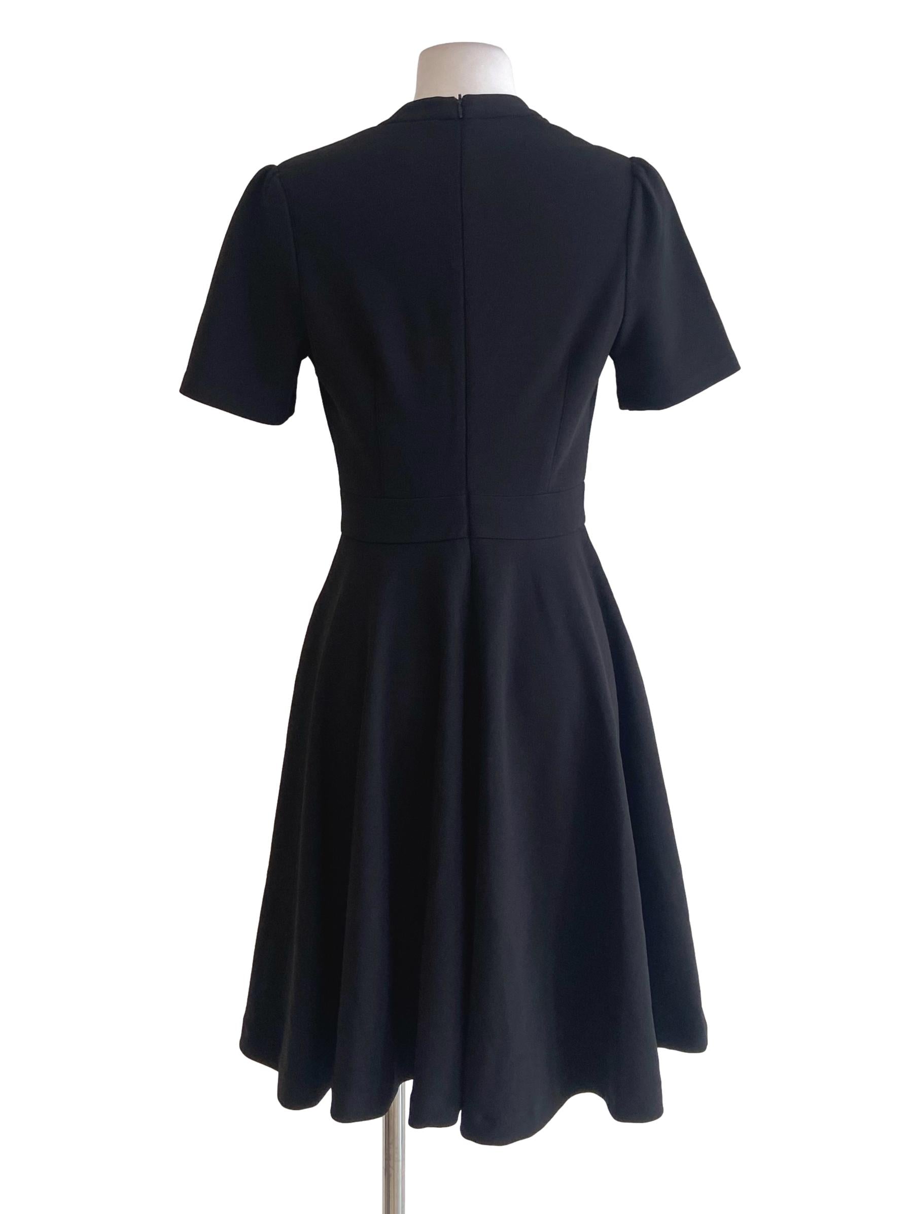 Black Juliet Sleeve V Neck  Full Circle Dress