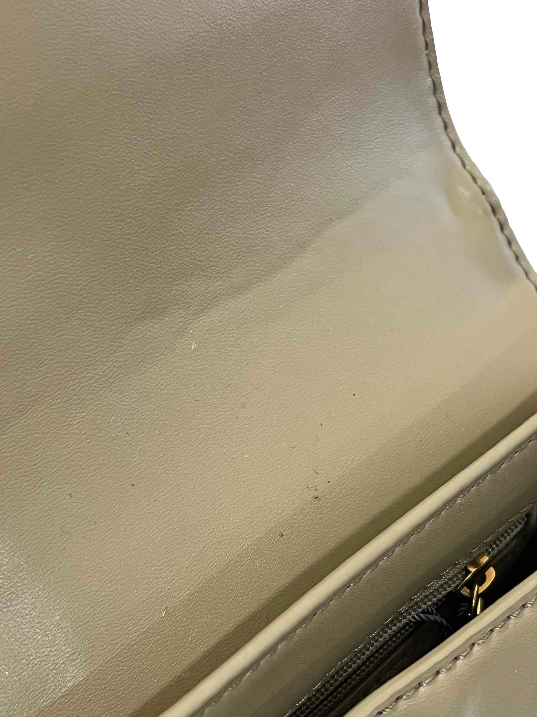 Taupe Faux Leather Gabine Shoulder Bag