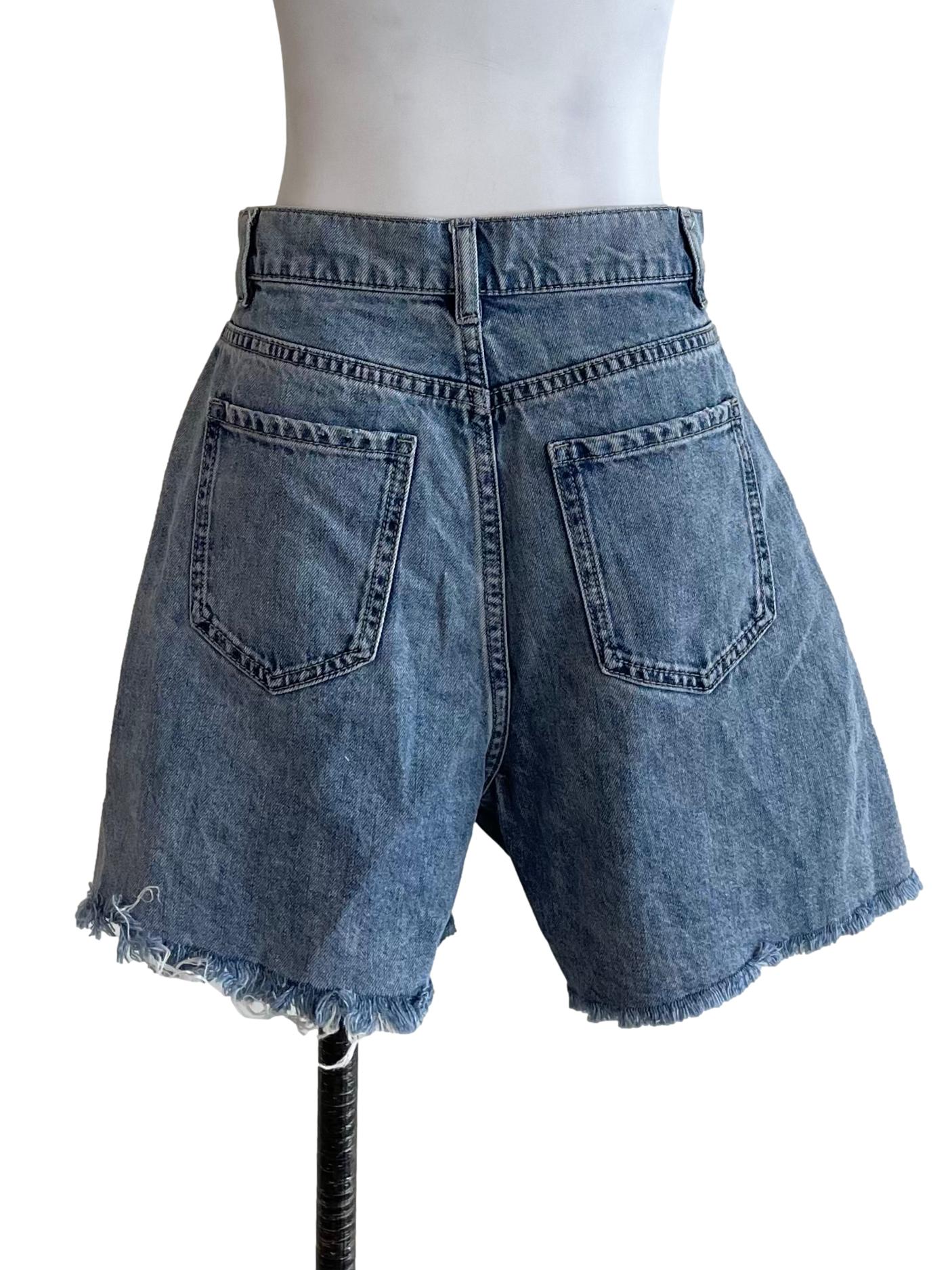 Blue Distressed Jean Shorts LB