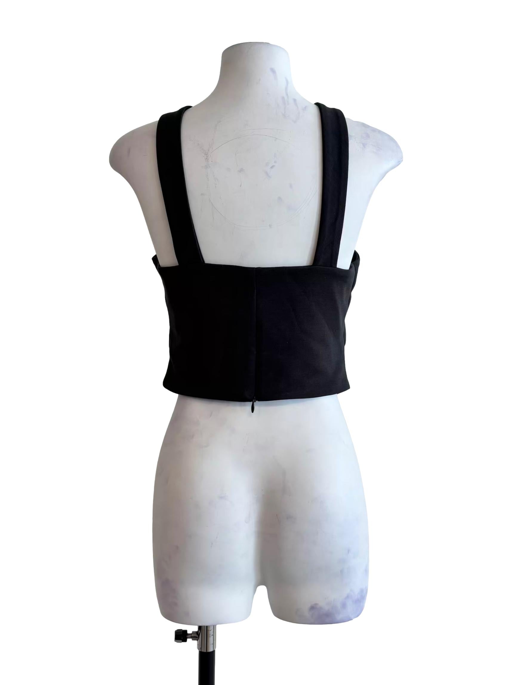 Black Olive Front Cross Top