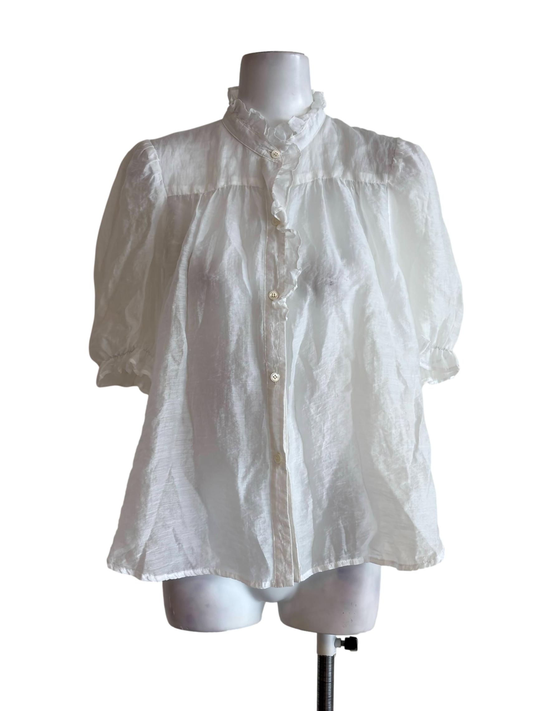 Rene Shirt In White Sheer - White CSN