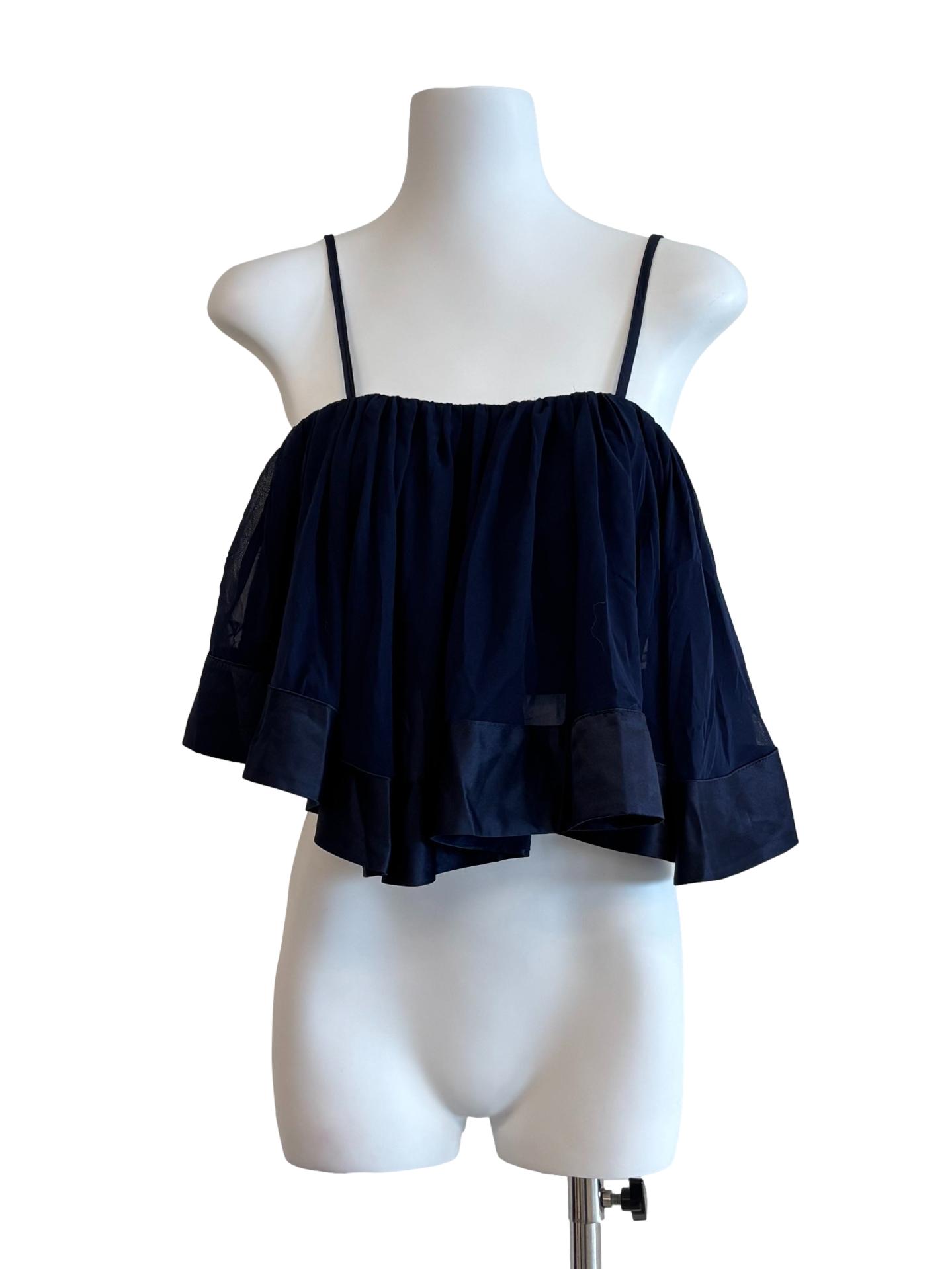Midnight Blue Spaghetti Strap Drape Top