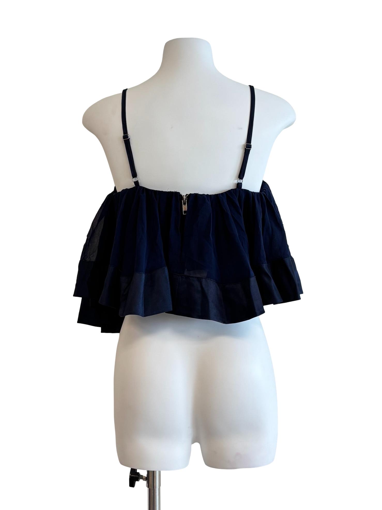Midnight Blue Spaghetti Strap Drape Top