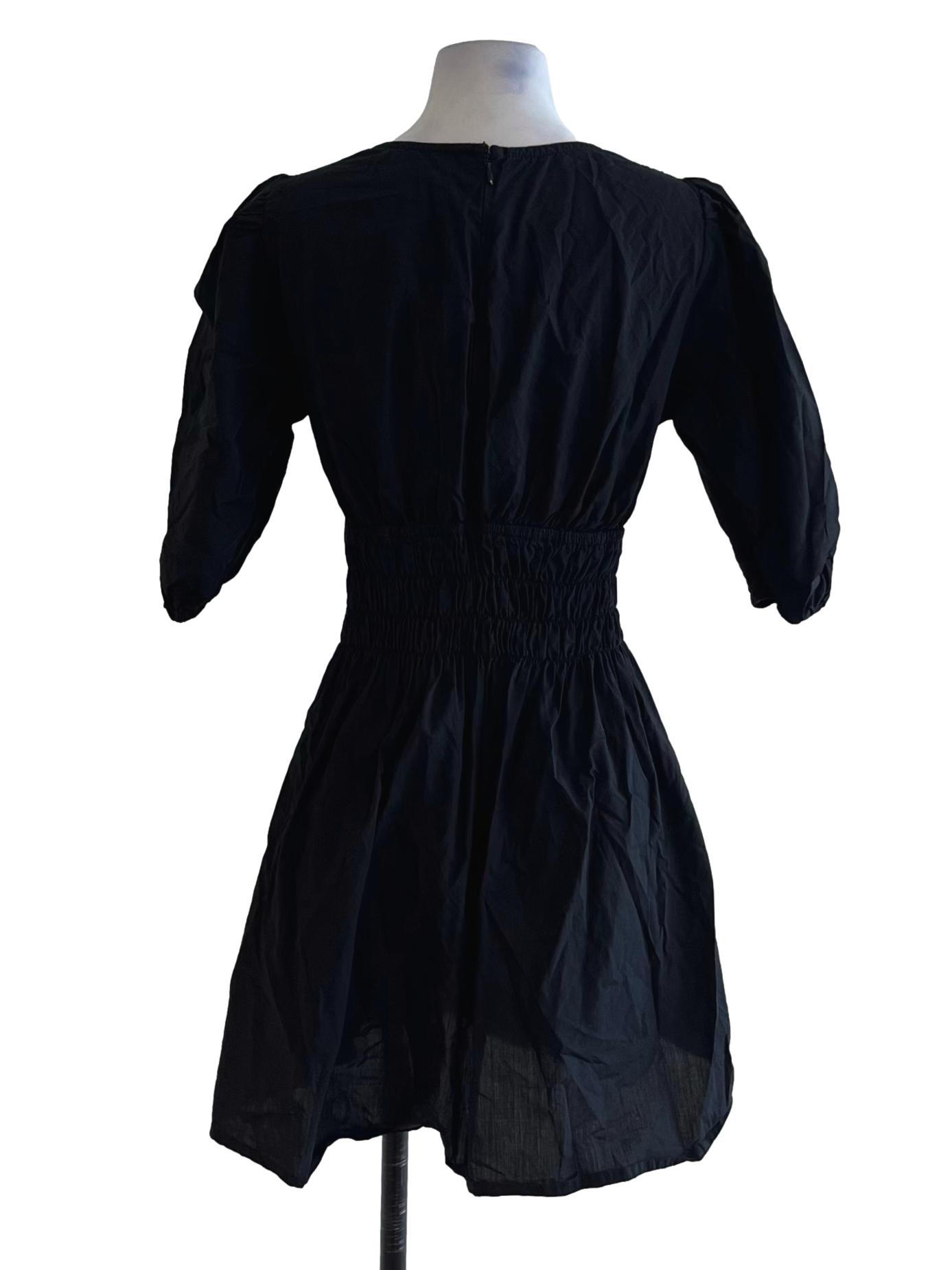 Black V-Neck Empire Dress