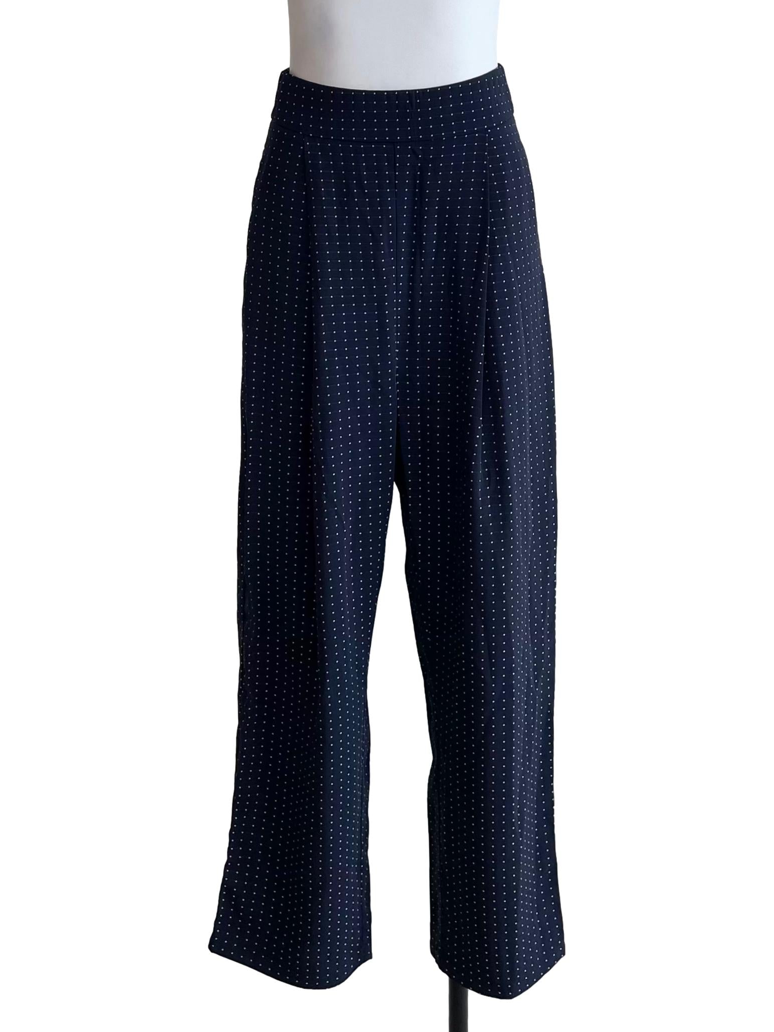 Navy Graph Pegged Trousers LB